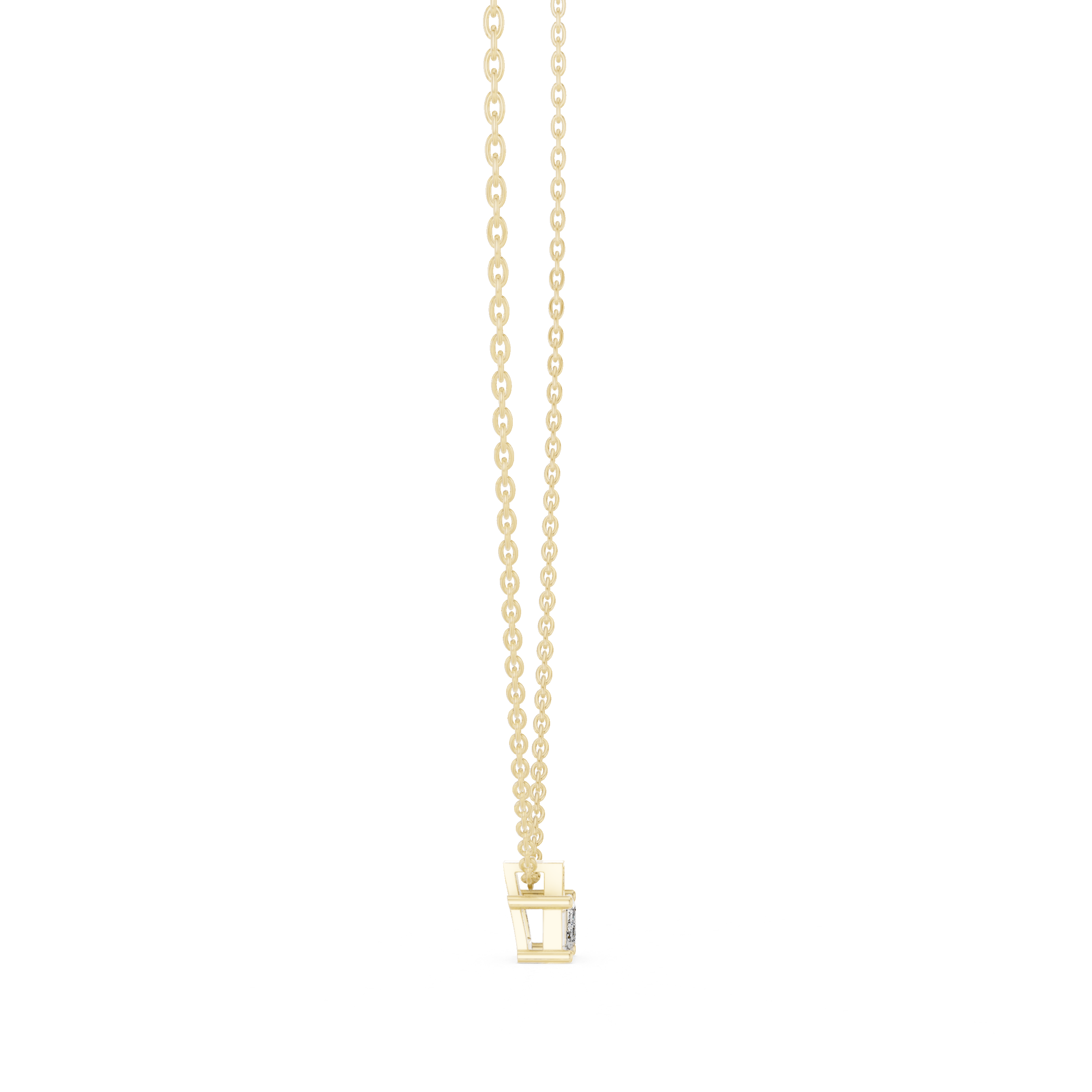 Premium Step Cut Diamond Pendant Necklace, Stylish Minimal Jewelry for Daily Wear