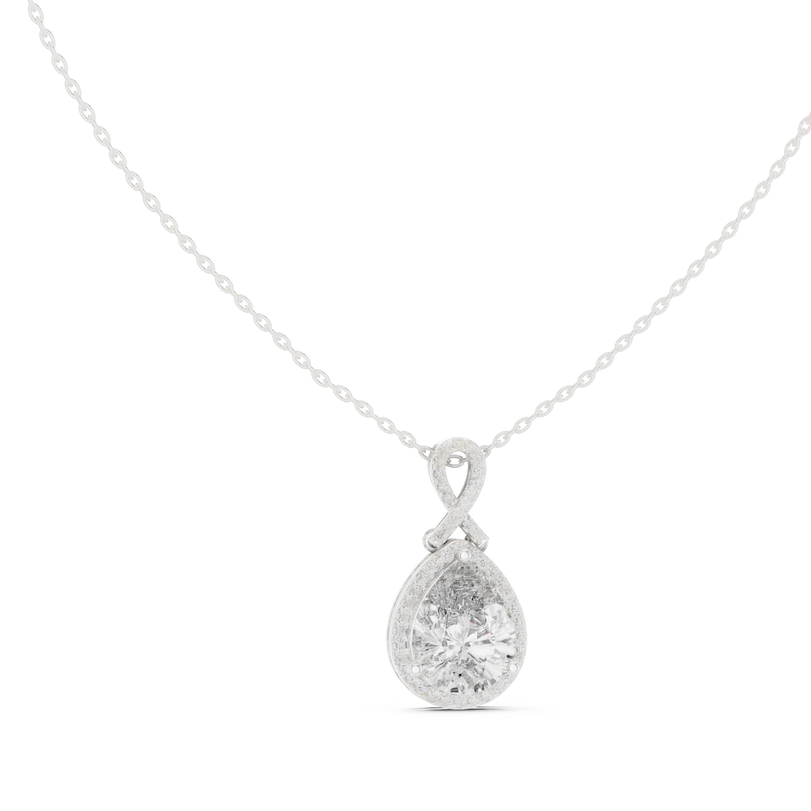 Brilliant Pear Cut Diamond Halo Necklace, Timeless Rose Gold Pendant for Anniversary Gift