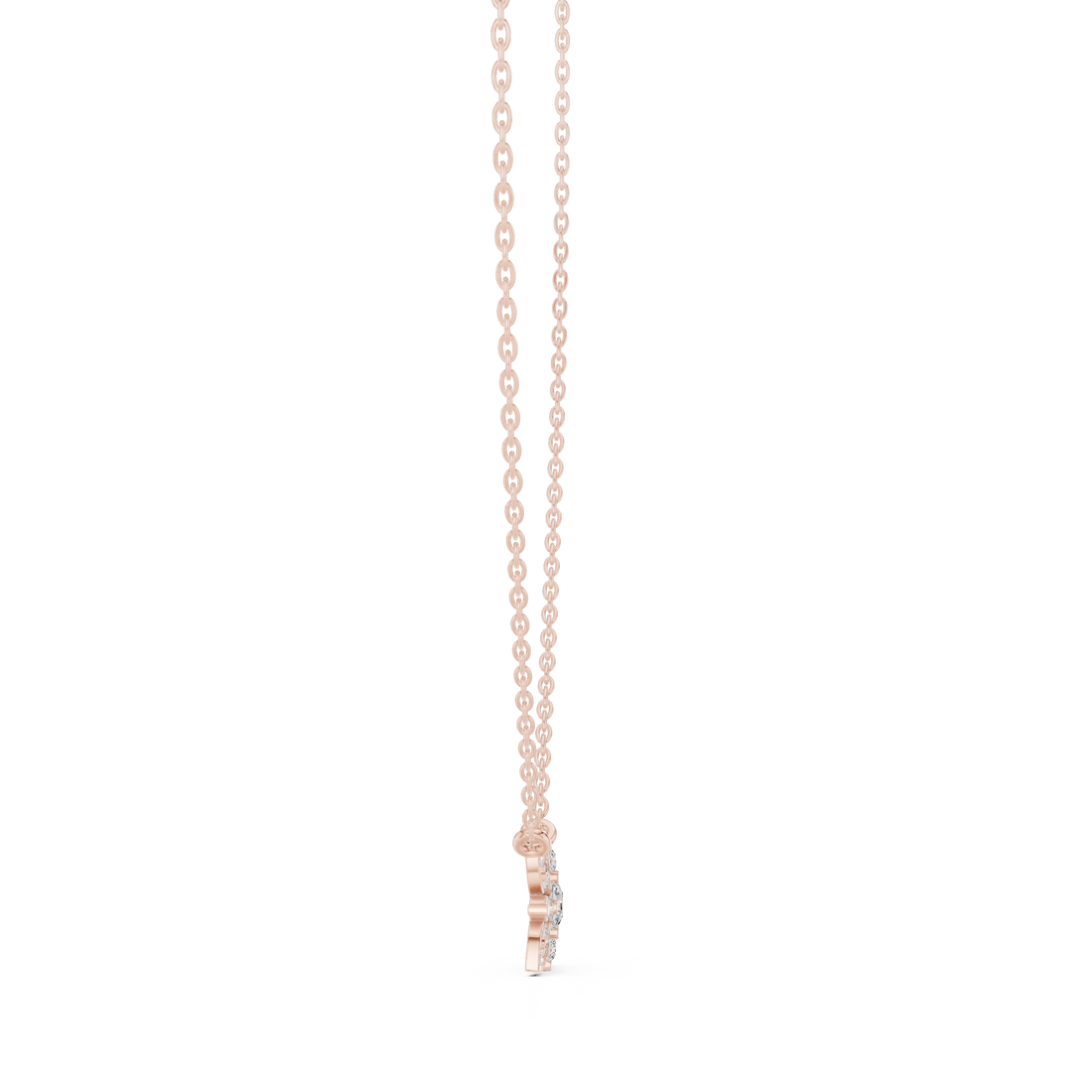 Minimal Flower Diamond Necklace, Stylish Rose Gold Floral Pendant for Daily Wear