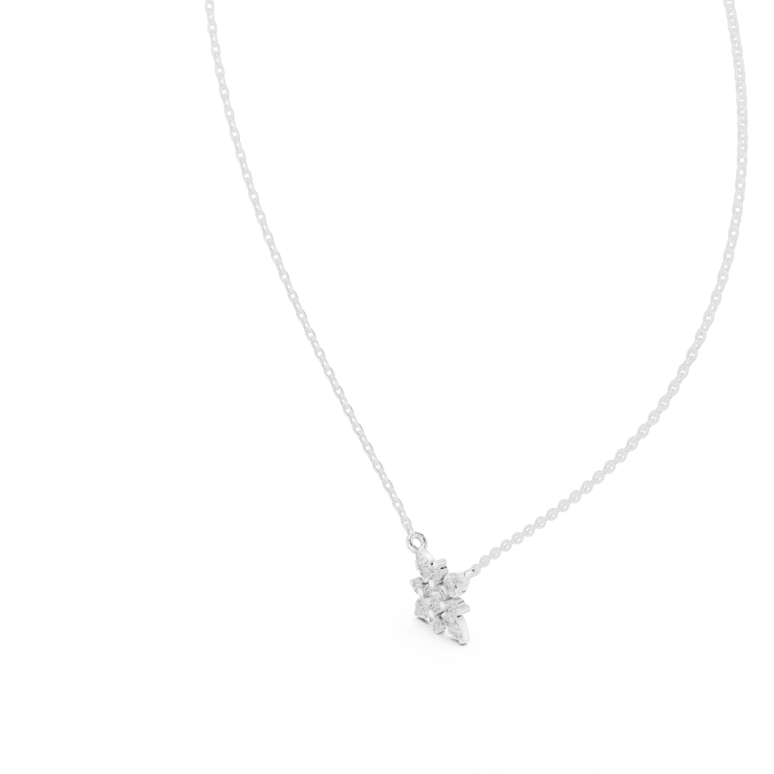 Minimal Flower Diamond Necklace, Stylish Rose Gold Floral Pendant for Daily Wear