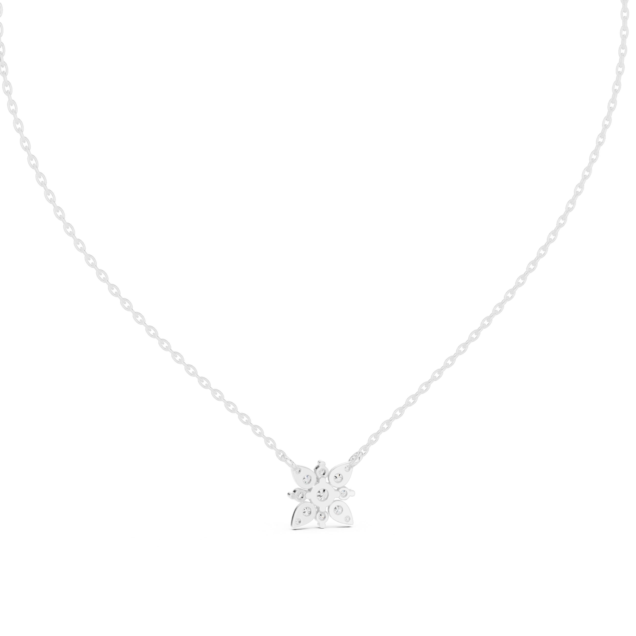 Minimal Flower Diamond Necklace, Stylish Rose Gold Floral Pendant for Daily Wear
