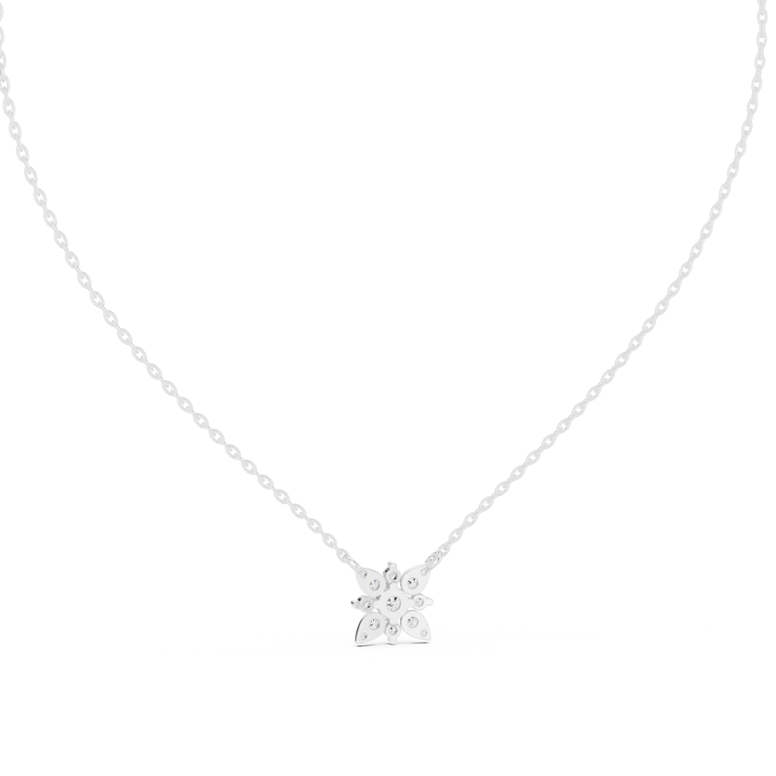 Minimal Flower Diamond Necklace, Stylish Rose Gold Floral Pendant for Daily Wear