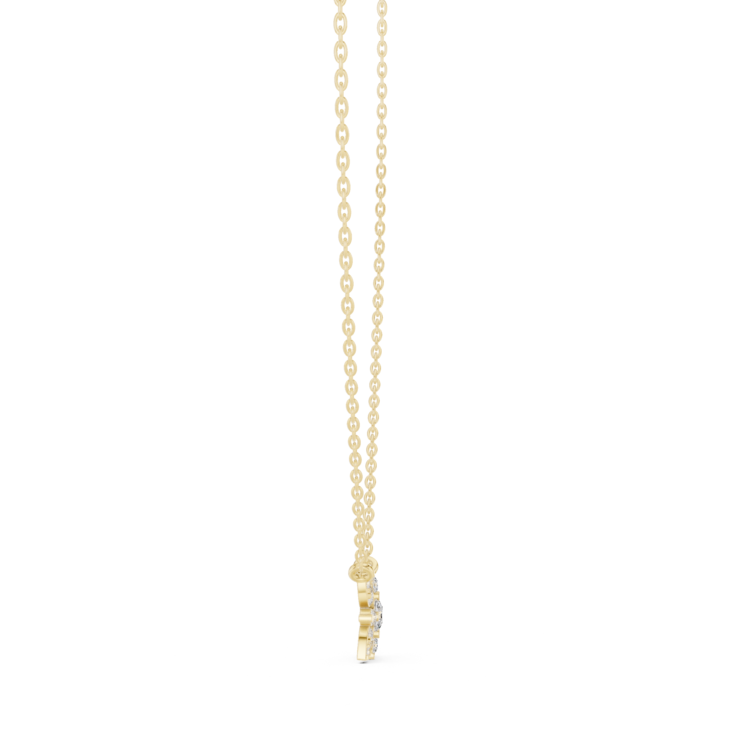 Minimal Flower Diamond Necklace, Stylish Rose Gold Floral Pendant for Daily Wear