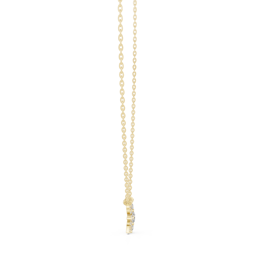 Minimal Flower Diamond Necklace, Stylish Rose Gold Floral Pendant for Daily Wear