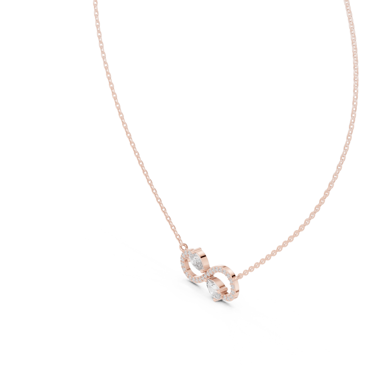 Infinity Diamond Necklace, Rose Gold Pendant for Wedding & Anniversary Gift