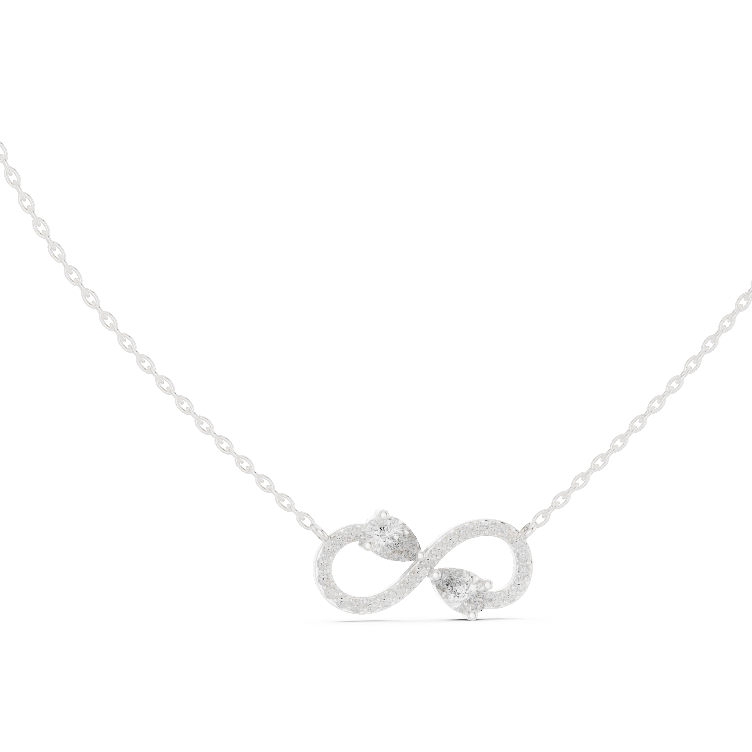 Infinity Diamond Necklace, Rose Gold Pendant for Wedding & Anniversary Gift