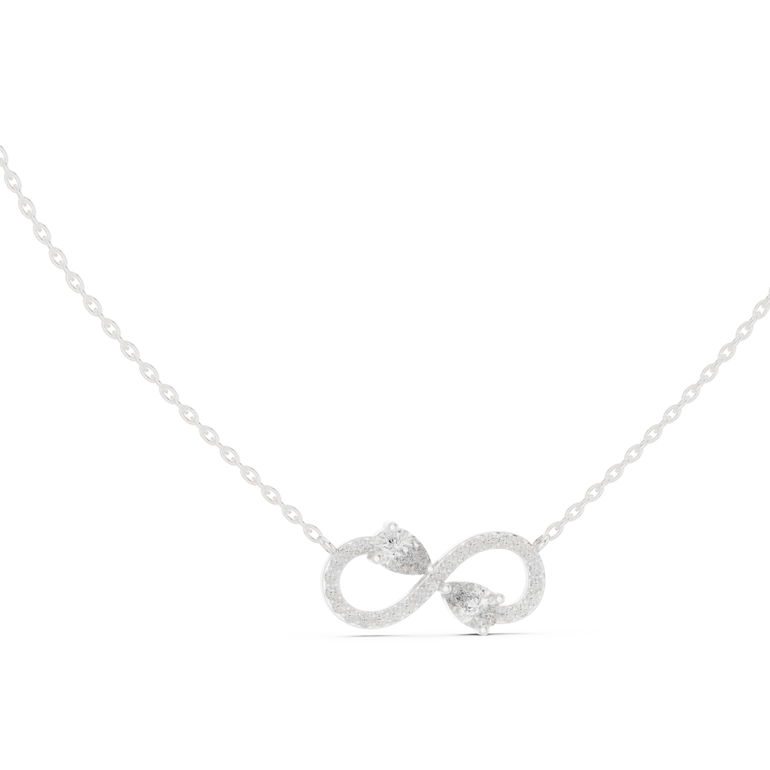 Infinity Diamond Necklace, Rose Gold Pendant for Wedding & Anniversary Gift