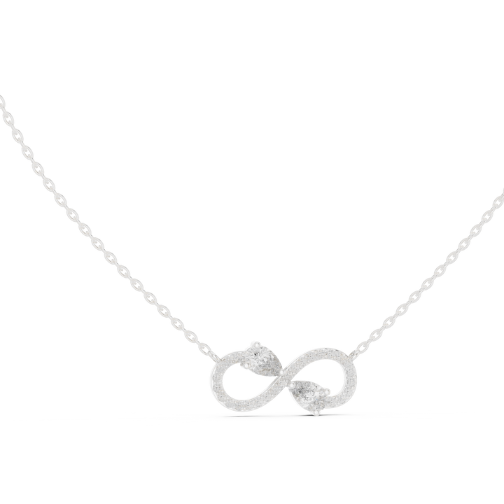 Infinity Diamond Necklace, Rose Gold Pendant for Wedding & Anniversary Gift