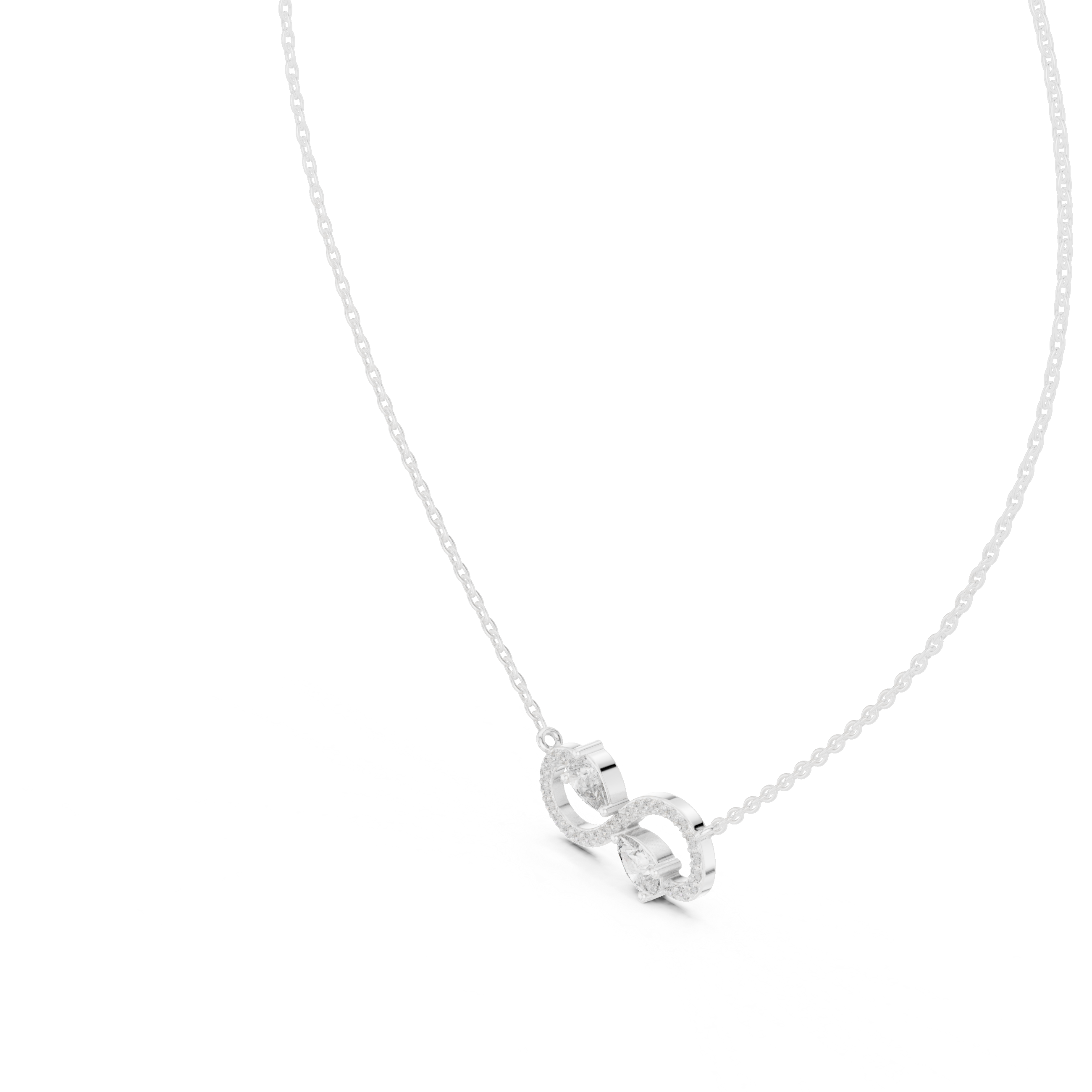 Infinity Diamond Necklace, Rose Gold Pendant for Wedding & Anniversary Gift
