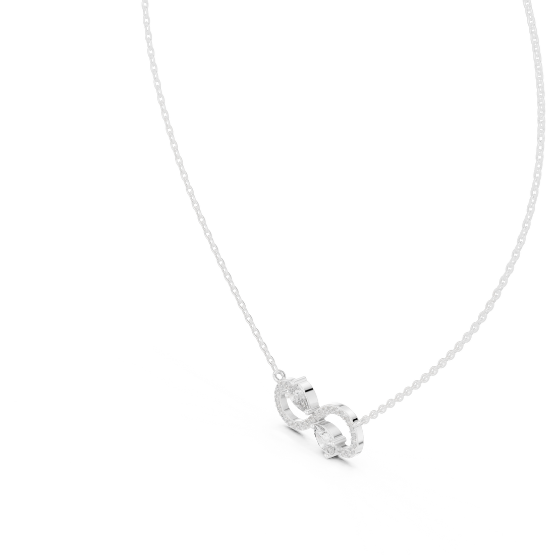 Infinity Diamond Necklace, Rose Gold Pendant for Wedding & Anniversary Gift