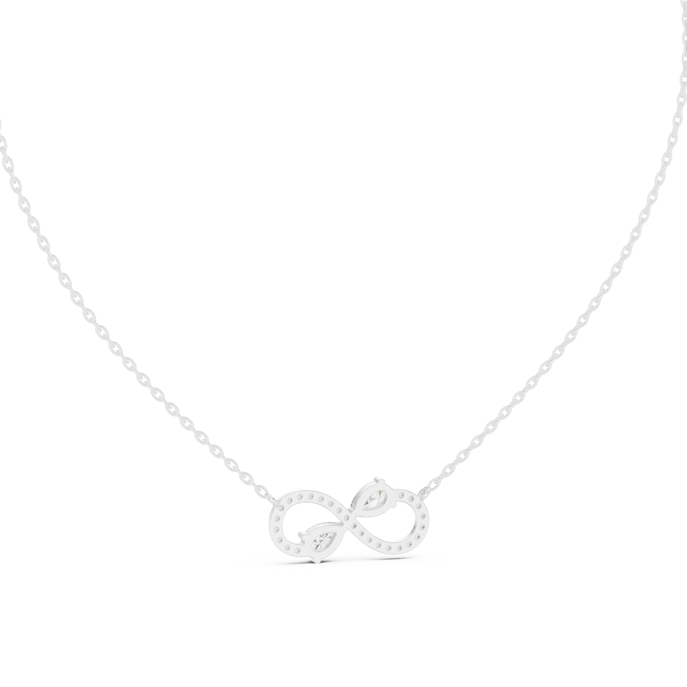 Infinity Diamond Necklace, Rose Gold Pendant for Wedding & Anniversary Gift