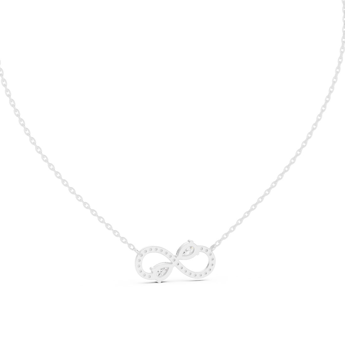 Infinity Diamond Necklace, Rose Gold Pendant for Wedding & Anniversary Gift