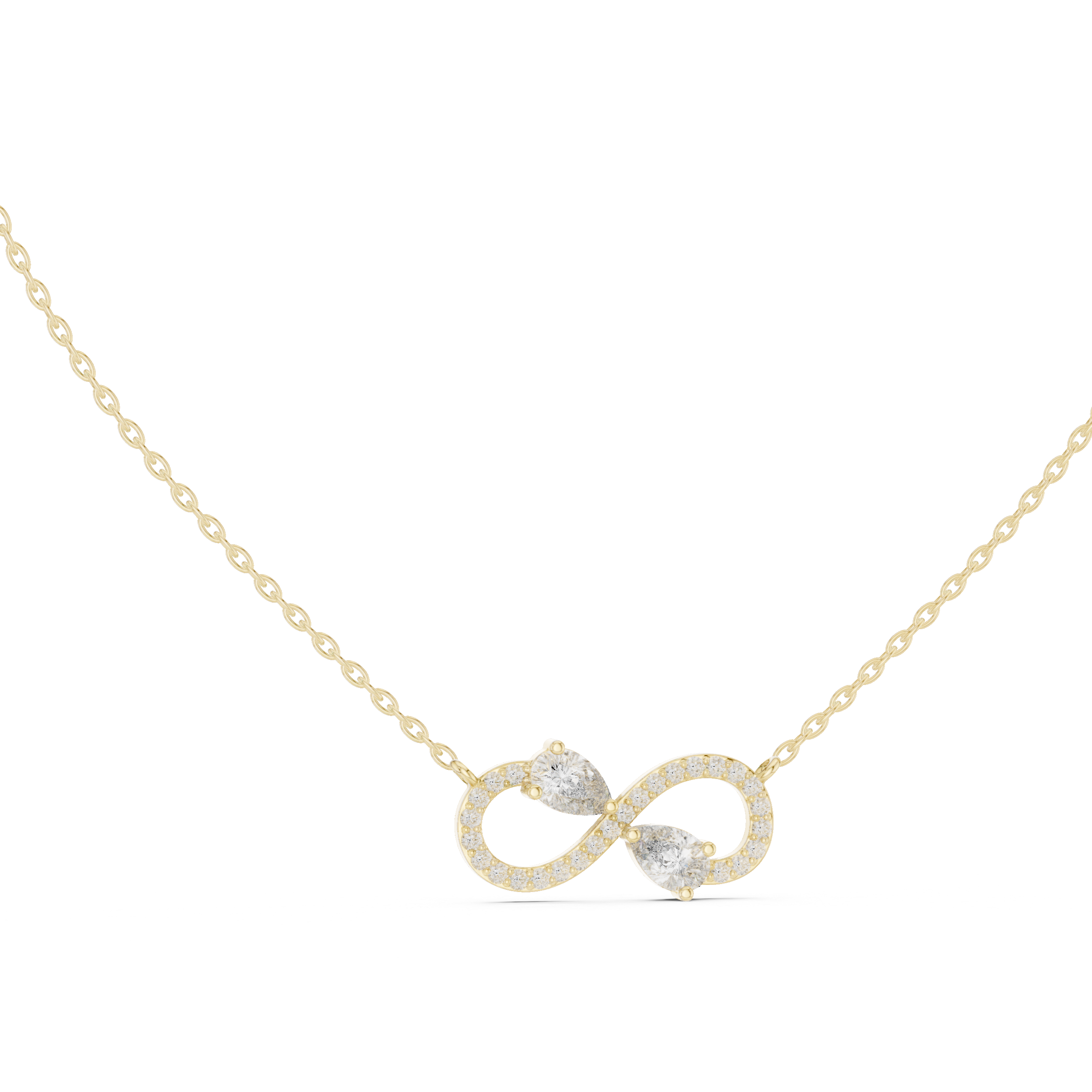 Infinity Diamond Necklace, Rose Gold Pendant for Wedding & Anniversary Gift