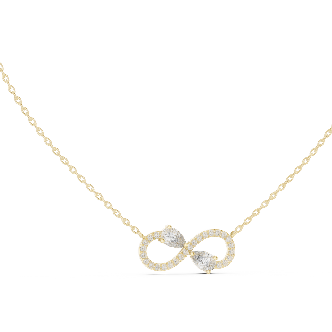 Infinity Diamond Necklace, Rose Gold Pendant for Wedding & Anniversary Gift