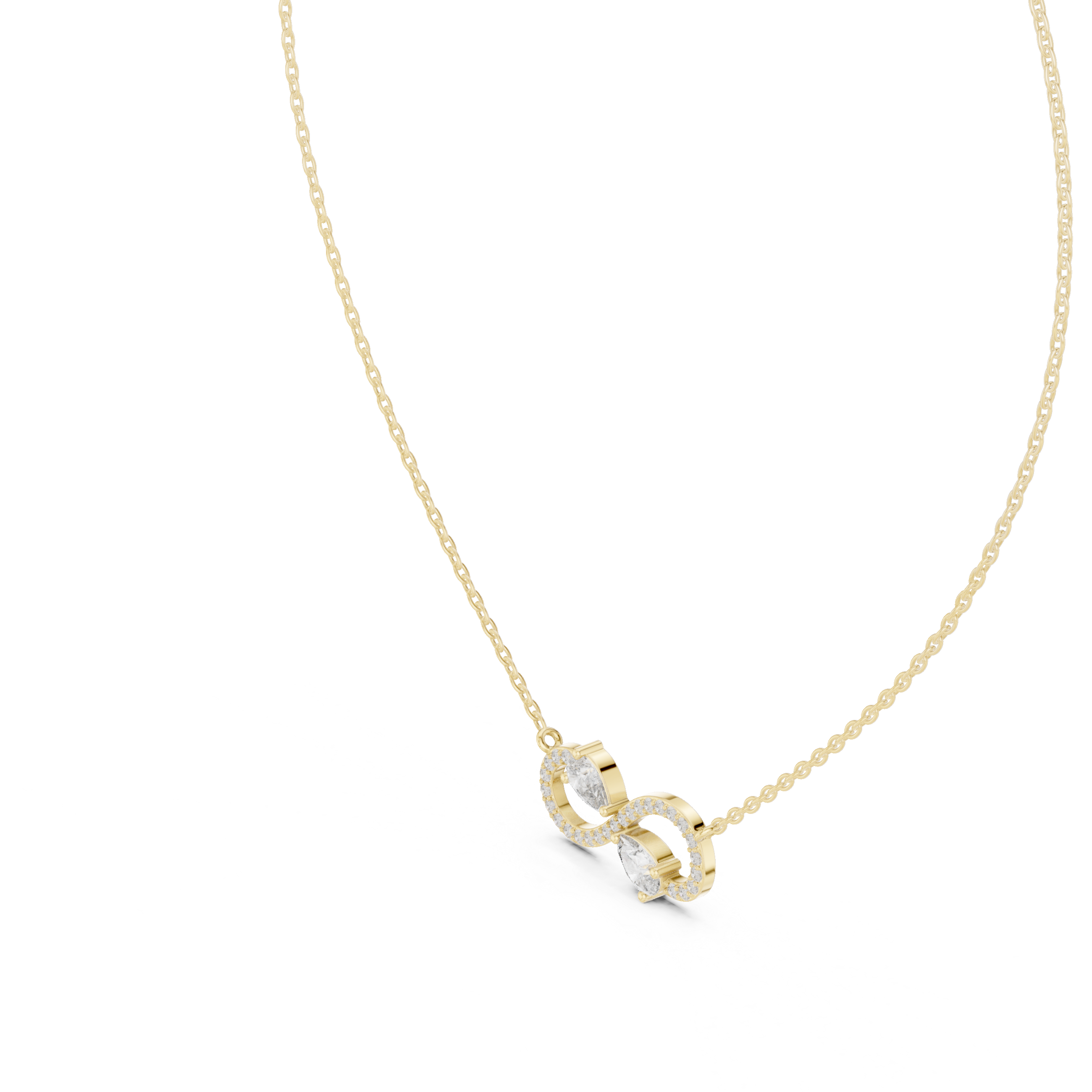 Infinity Diamond Necklace, Rose Gold Pendant for Wedding & Anniversary Gift