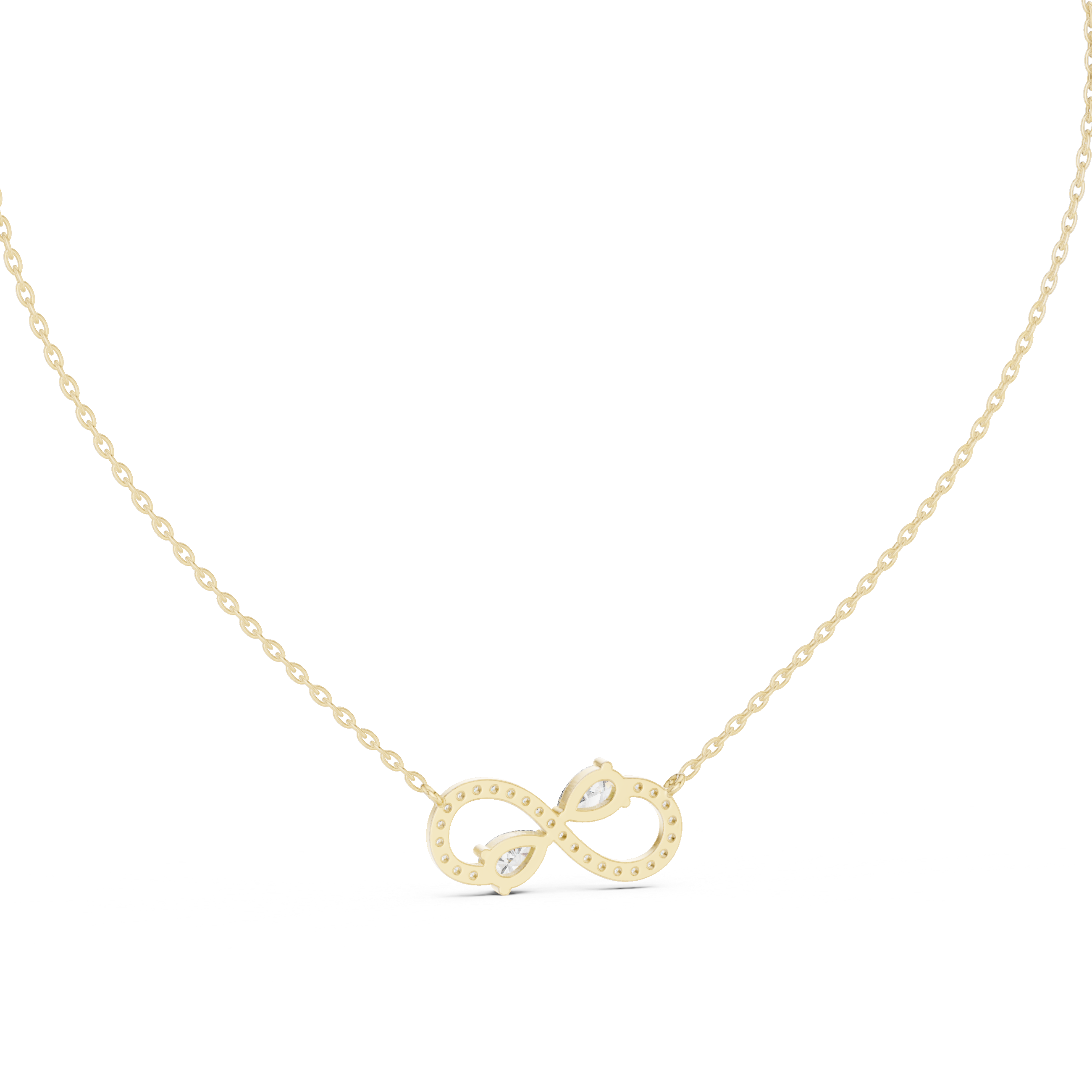 Infinity Diamond Necklace, Rose Gold Pendant for Wedding & Anniversary Gift