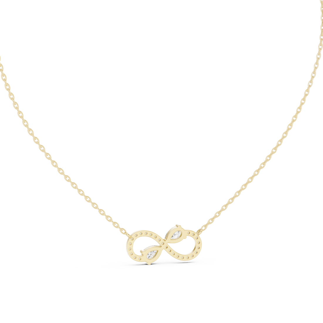 Infinity Diamond Necklace, Rose Gold Pendant for Wedding & Anniversary Gift