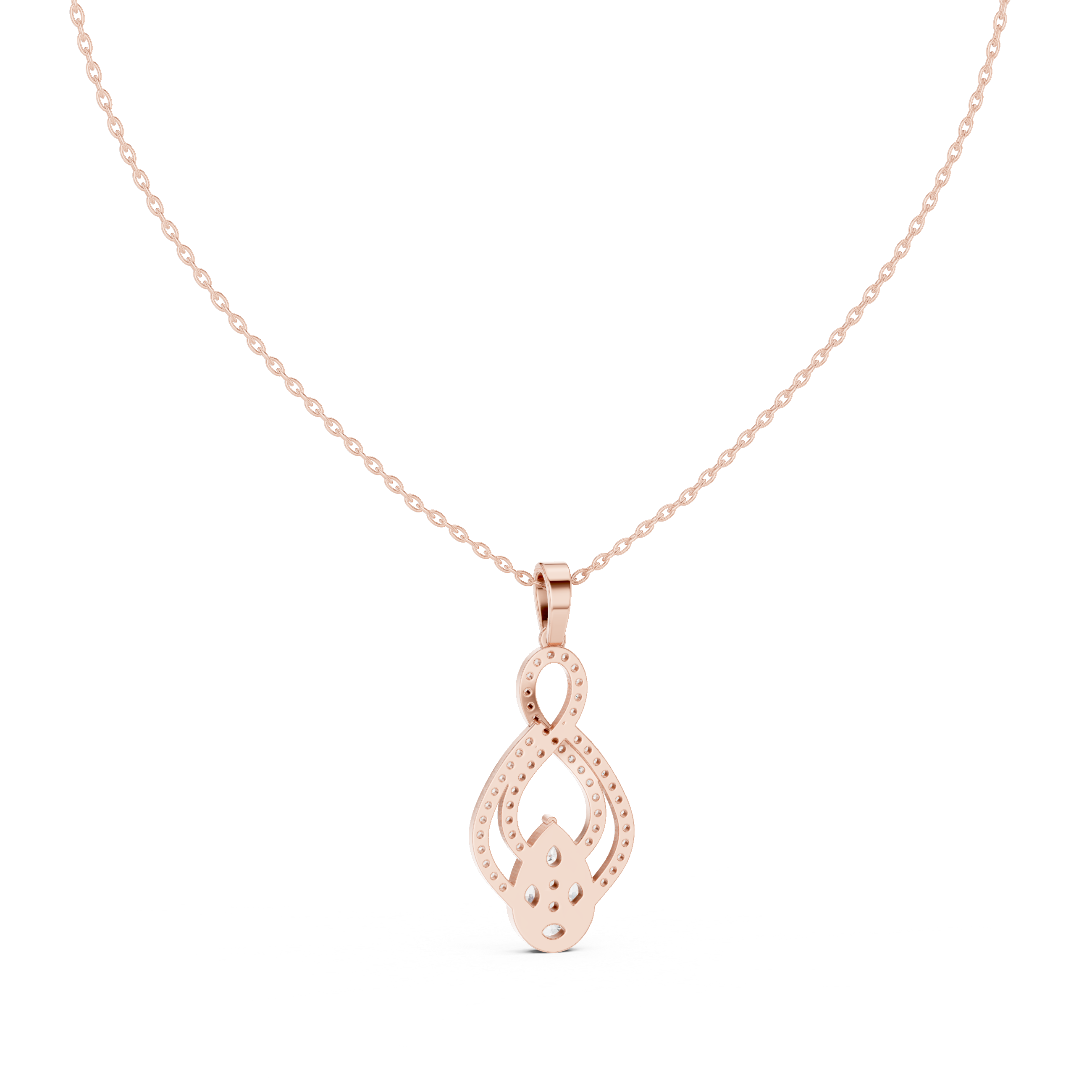 Oval Diamond Halo Pendant Necklace in Rose Gold, Elegant Minimal Necklace for Women Gift (Copy)