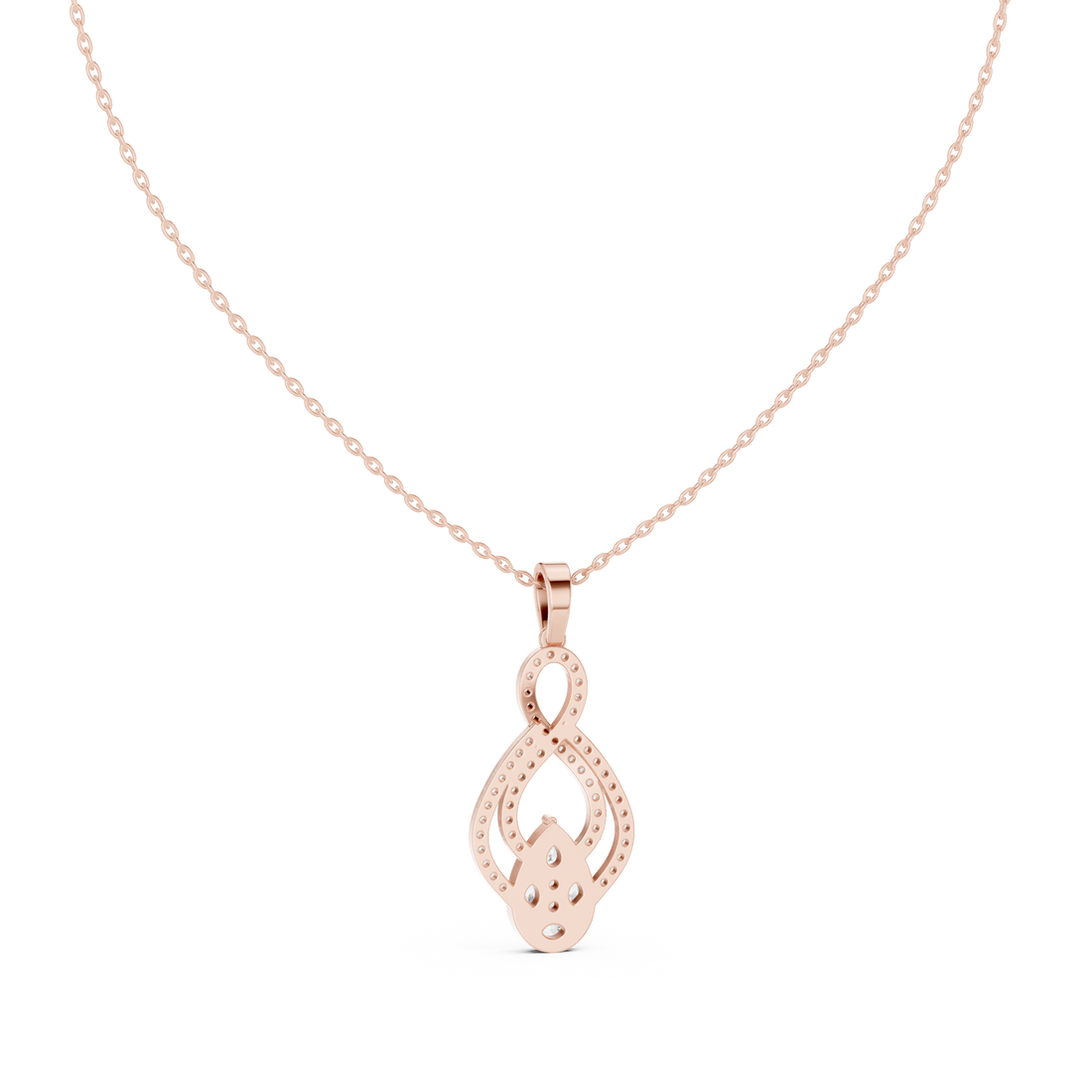 Oval Diamond Halo Pendant Necklace in Rose Gold, Elegant Minimal Necklace for Women Gift (Copy)