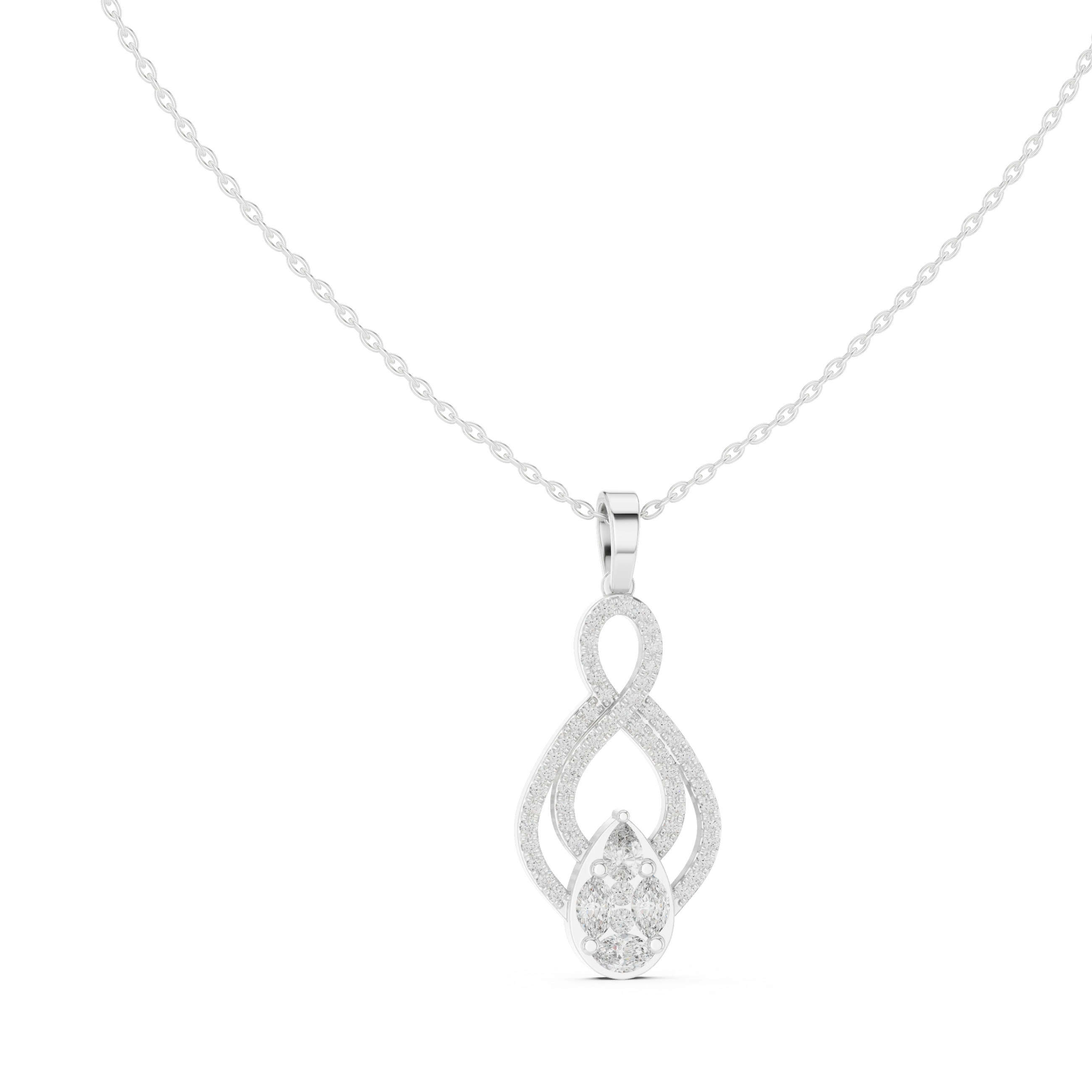 Oval Diamond Halo Pendant Necklace in Rose Gold, Elegant Minimal Necklace for Women Gift (Copy)