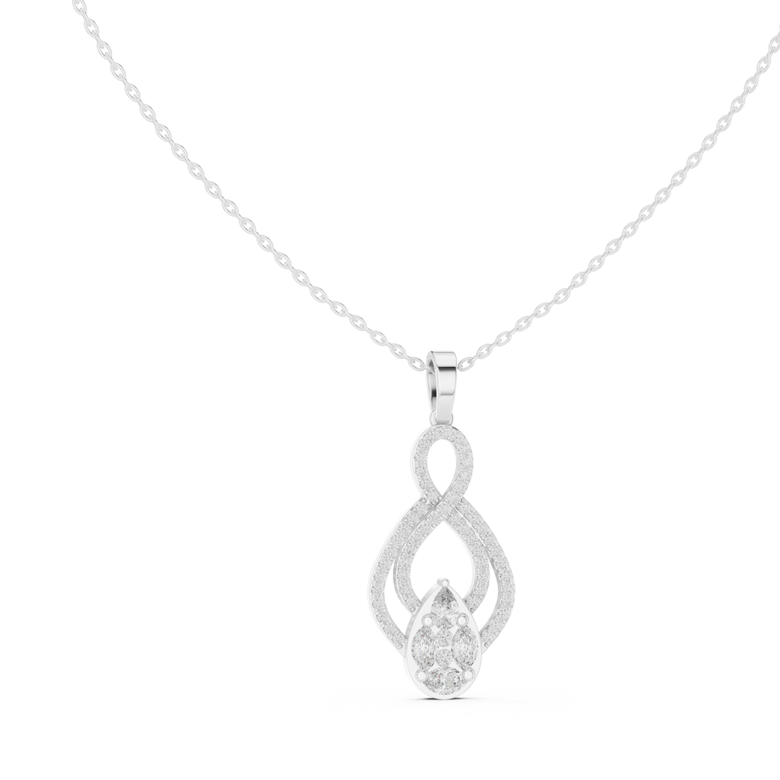 Oval Diamond Halo Pendant Necklace in Rose Gold, Elegant Minimal Necklace for Women Gift (Copy)