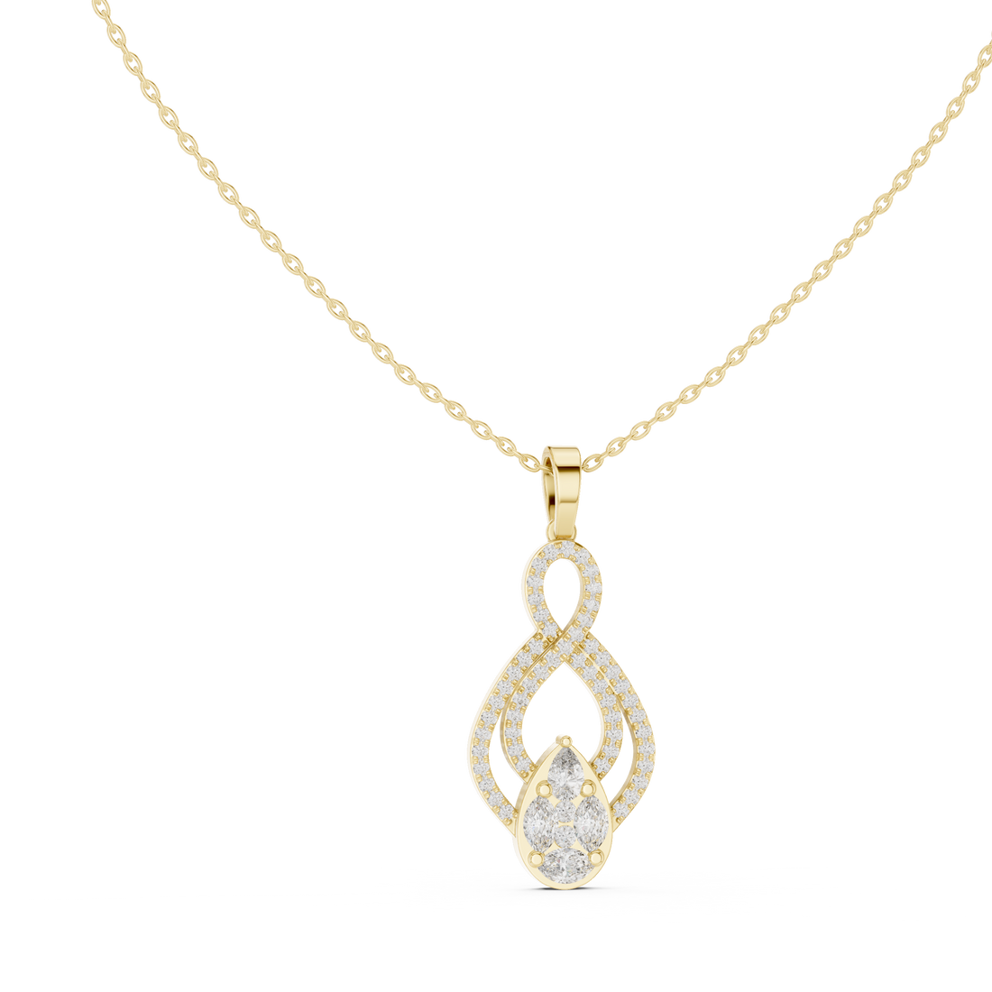 Oval Diamond Halo Pendant Necklace in Rose Gold, Elegant Minimal Necklace for Women Gift (Copy)
