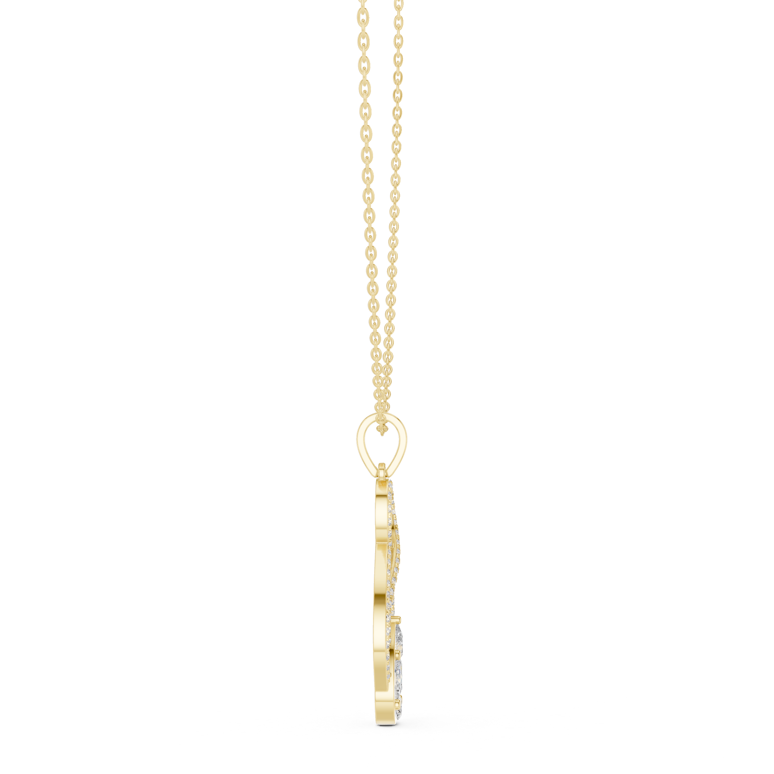 Oval Diamond Halo Pendant Necklace in Rose Gold, Elegant Minimal Necklace for Women Gift (Copy)
