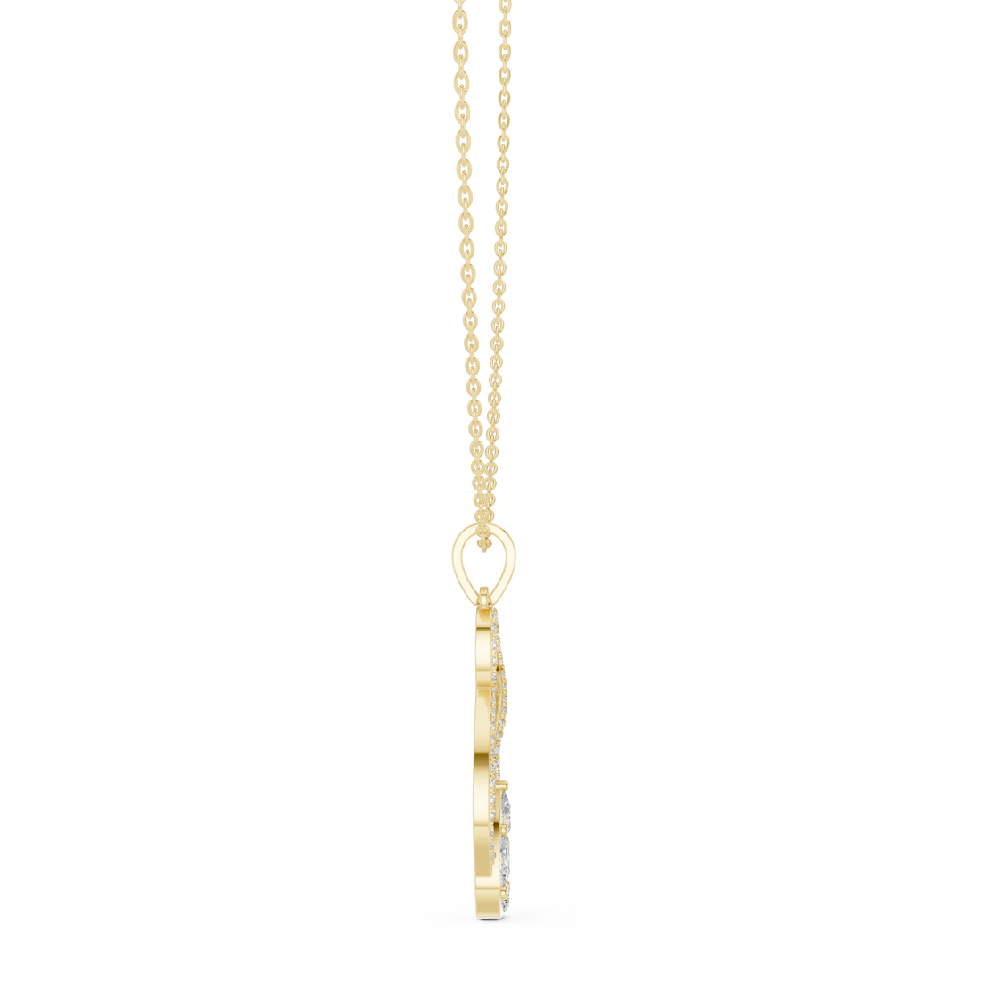 Oval Diamond Halo Pendant Necklace in Rose Gold, Elegant Minimal Necklace for Women Gift (Copy)