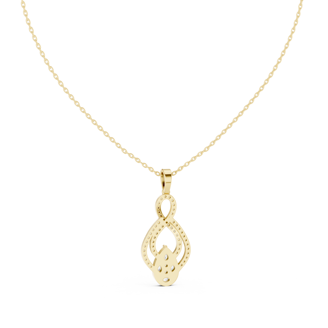 Oval Diamond Halo Pendant Necklace in Rose Gold, Elegant Minimal Necklace for Women Gift (Copy)