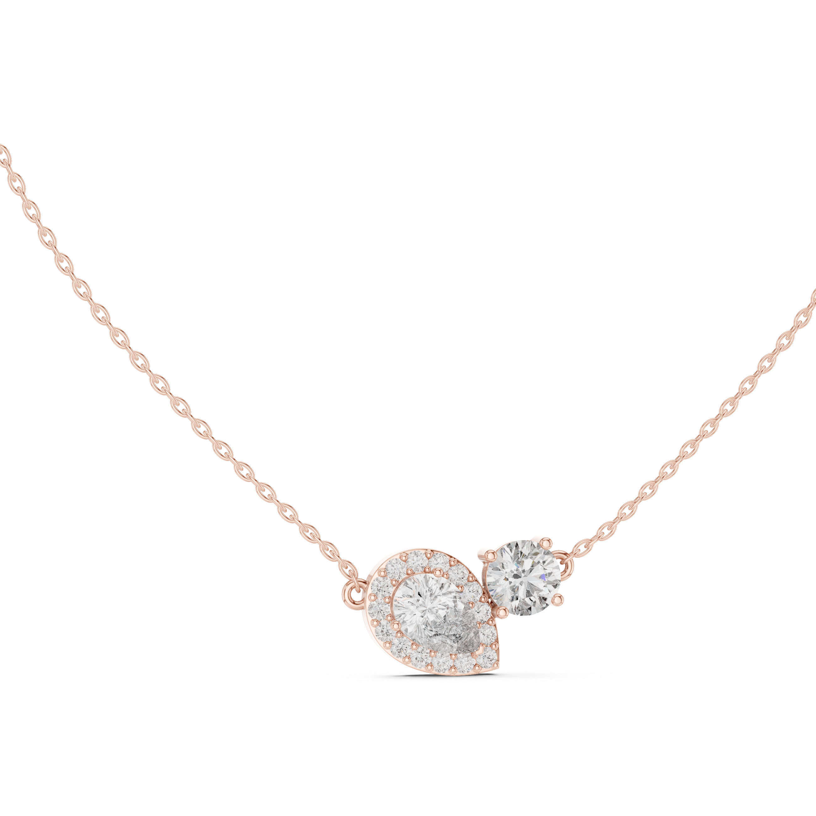 Dainty Diamond Pendant Necklace, Stylish Rose Gold Jewelry Gift for Her