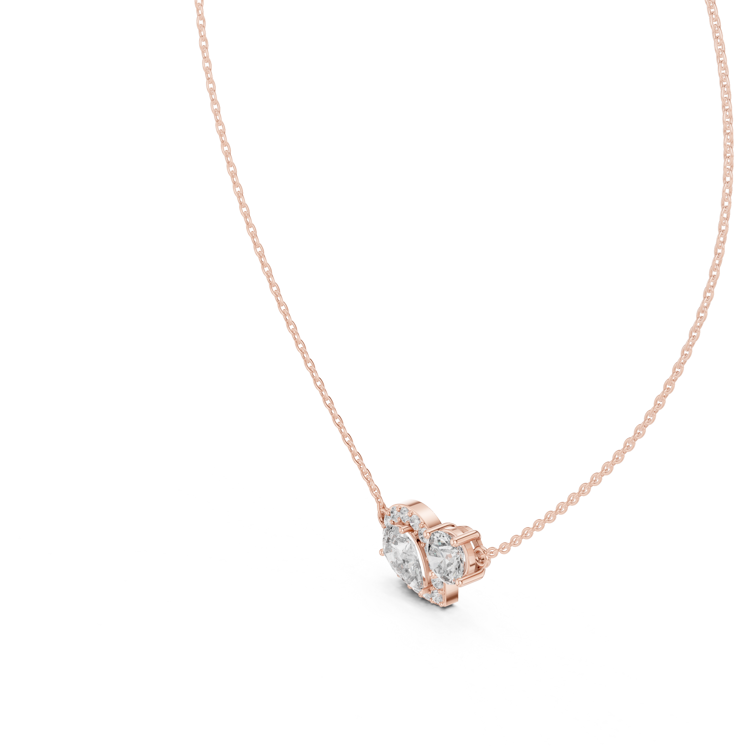 Dainty Diamond Pendant Necklace, Stylish Rose Gold Jewelry Gift for Her