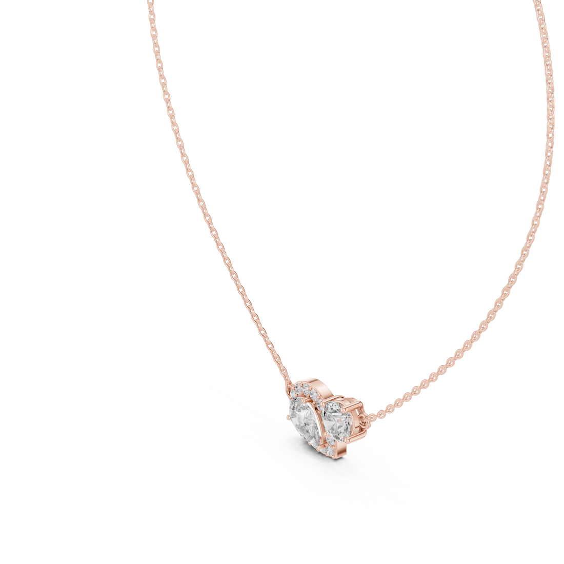 Dainty Diamond Pendant Necklace, Stylish Rose Gold Jewelry Gift for Her