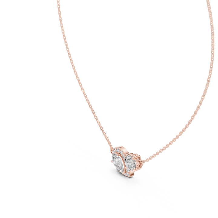 Dainty Diamond Pendant Necklace, Stylish Rose Gold Jewelry Gift for Her