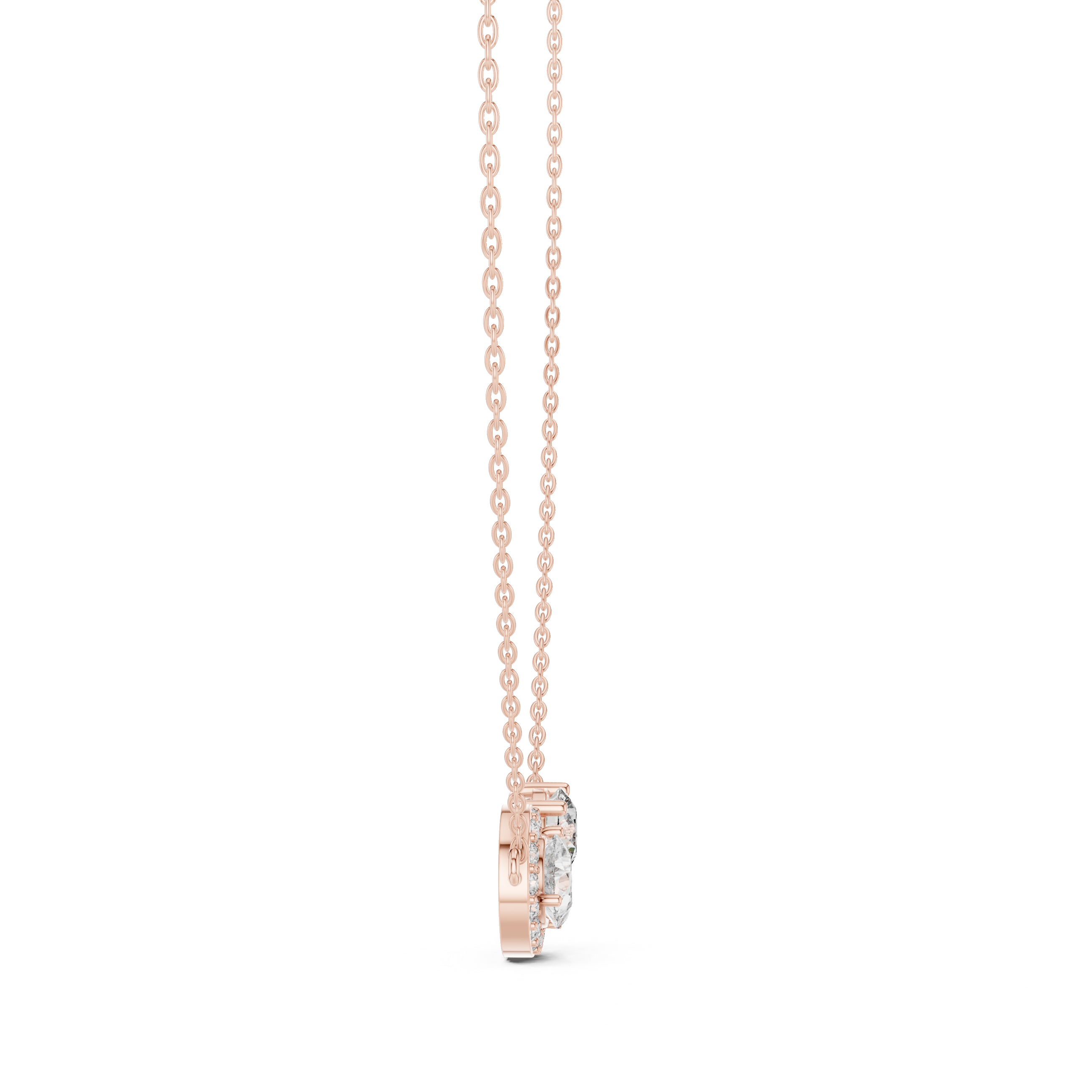 Dainty Diamond Pendant Necklace, Stylish Rose Gold Jewelry Gift for Her