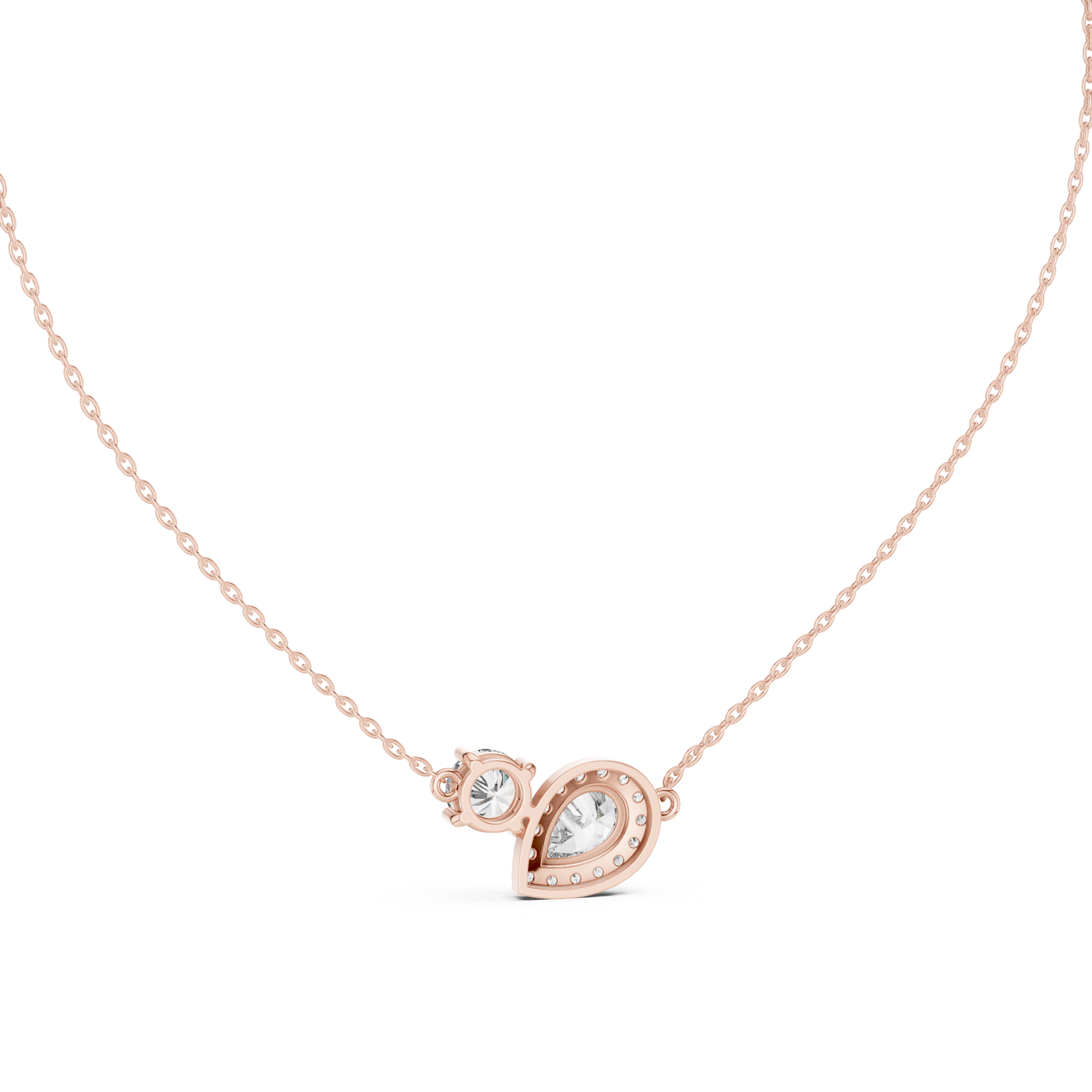 Dainty Diamond Pendant Necklace, Stylish Rose Gold Jewelry Gift for Her