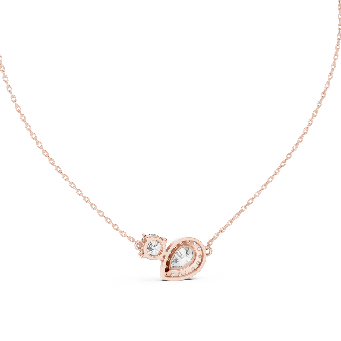 Dainty Diamond Pendant Necklace, Stylish Rose Gold Jewelry Gift for Her