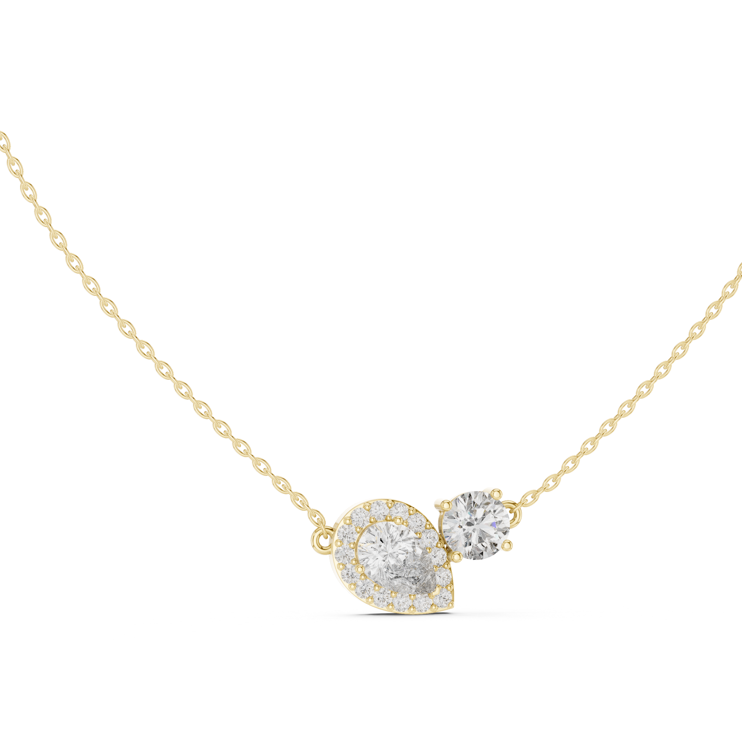 Dainty Diamond Pendant Necklace, Stylish Rose Gold Jewelry Gift for Her