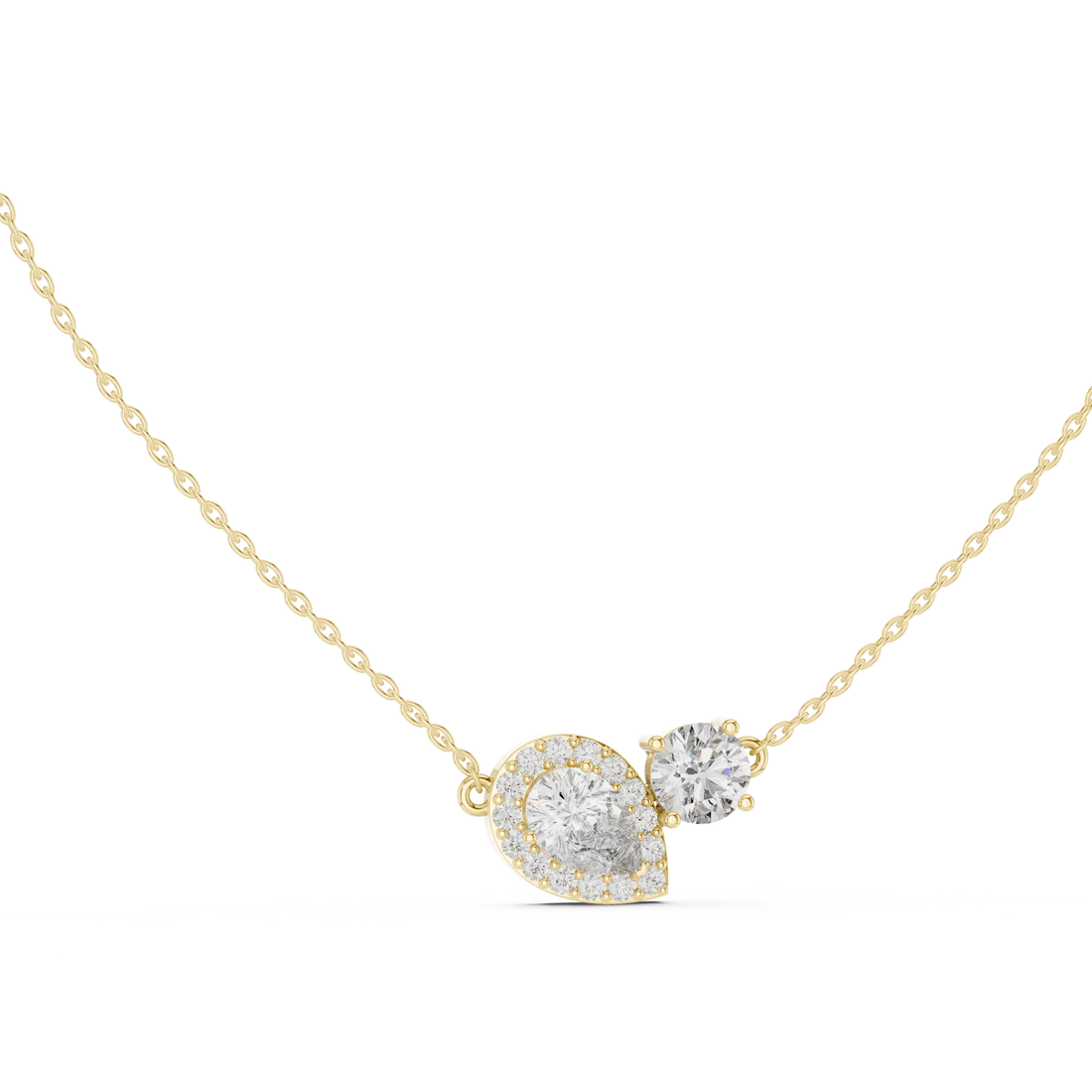 Dainty Diamond Pendant Necklace, Stylish Rose Gold Jewelry Gift for Her
