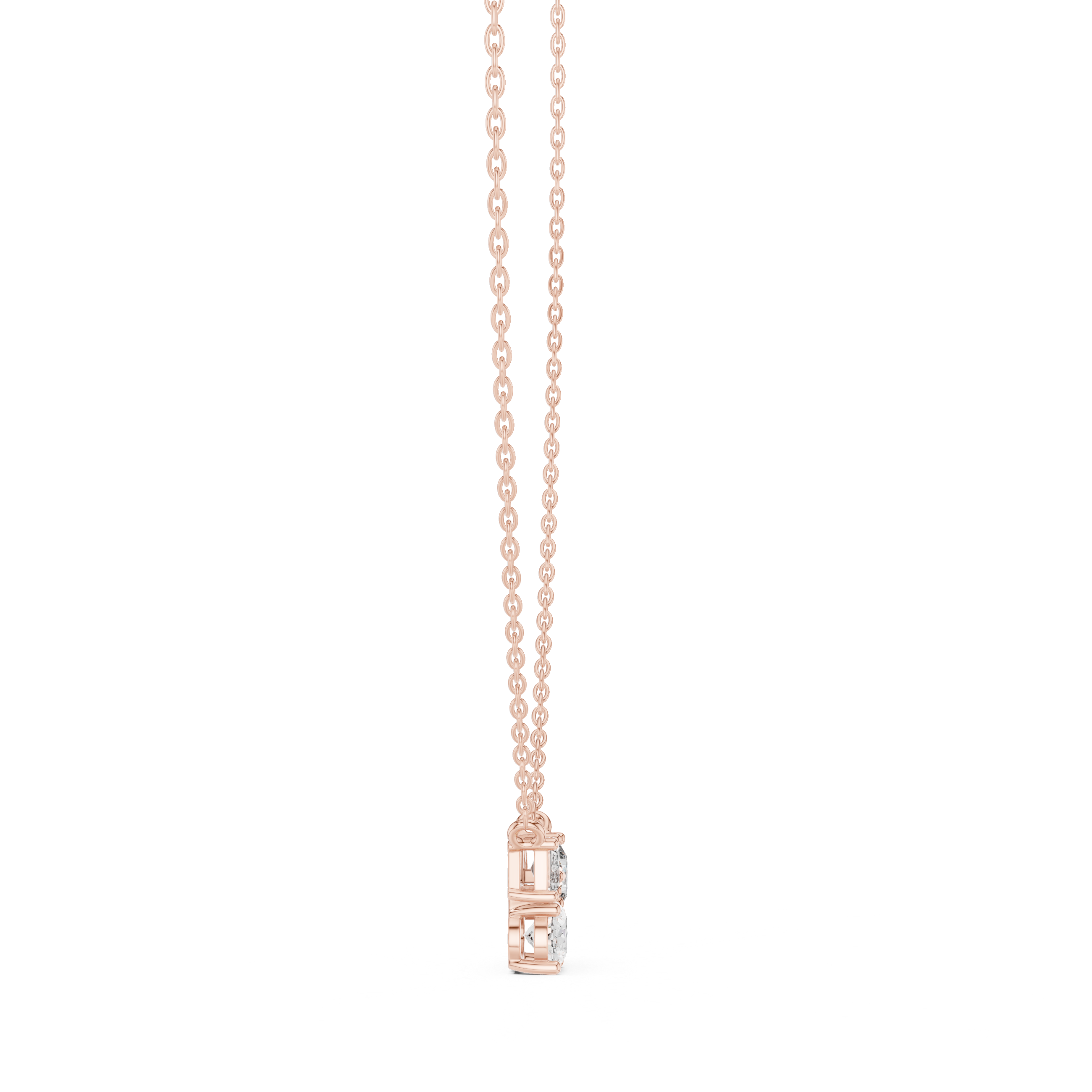 Trilogy Diamond Pendant Necklace, Three Stone Minimal Jewelry for Anniversary Gift