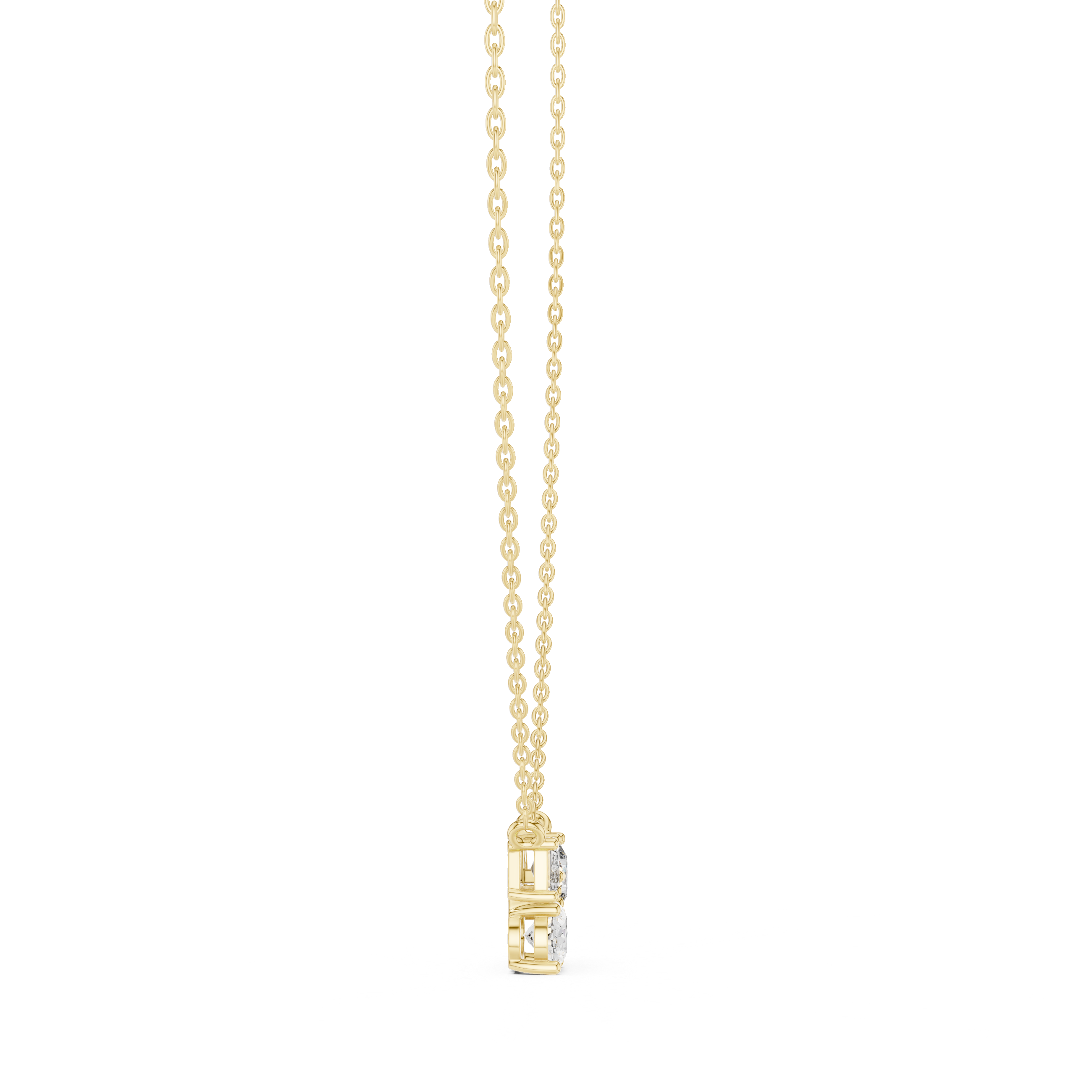 Trilogy Diamond Pendant Necklace, Three Stone Minimal Jewelry for Anniversary Gift
