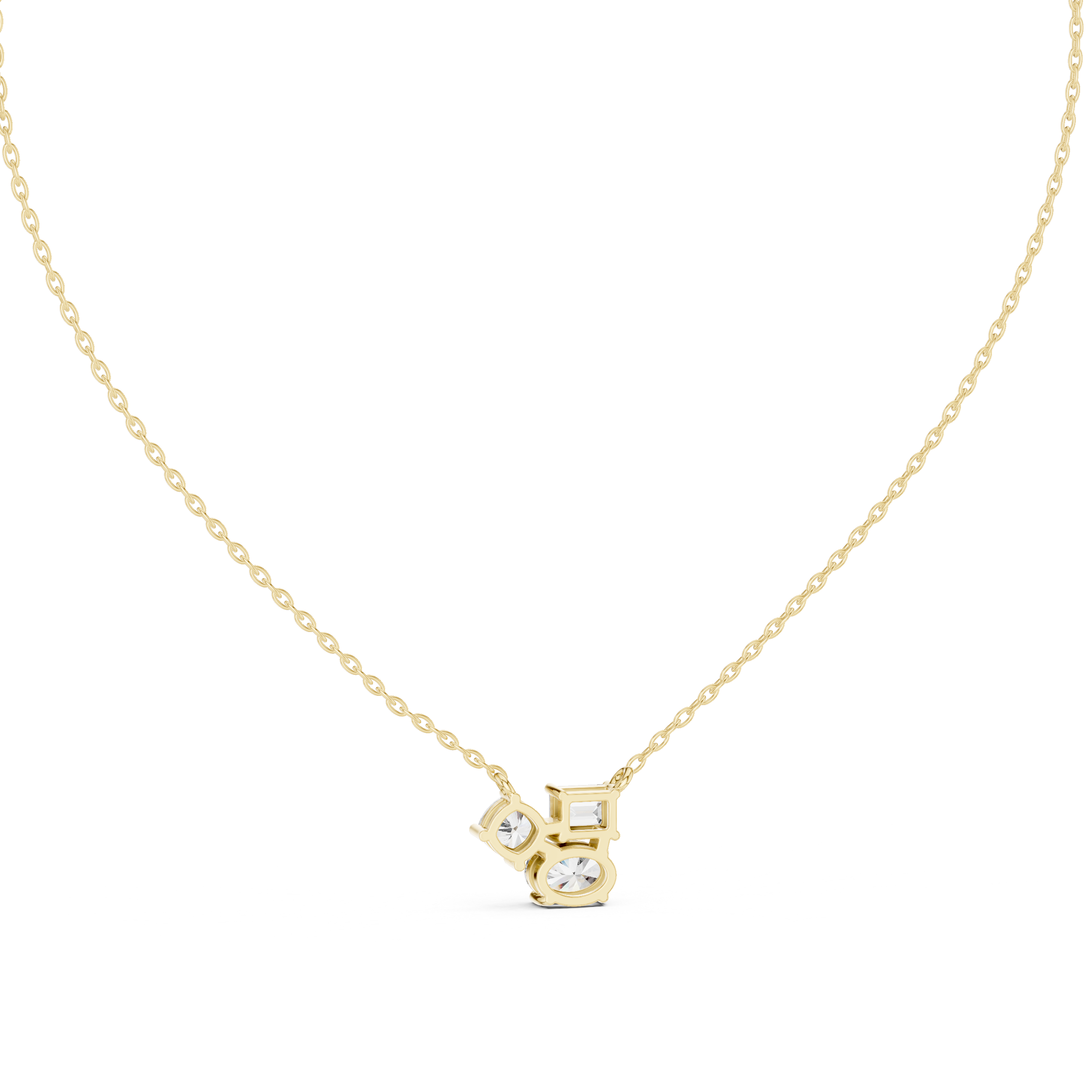 Trilogy Diamond Pendant Necklace, Three Stone Minimal Jewelry for Anniversary Gift