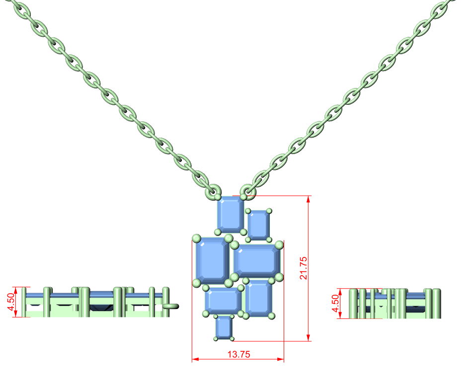 Multiple Emerald Diamond Pendant , Stylish Rose Gold Jewelry Gift for Women's