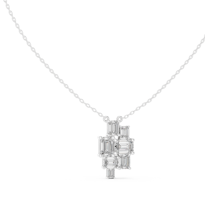 Multiple Emerald Diamond Pendant , Stylish Rose Gold Jewelry Gift for Women's