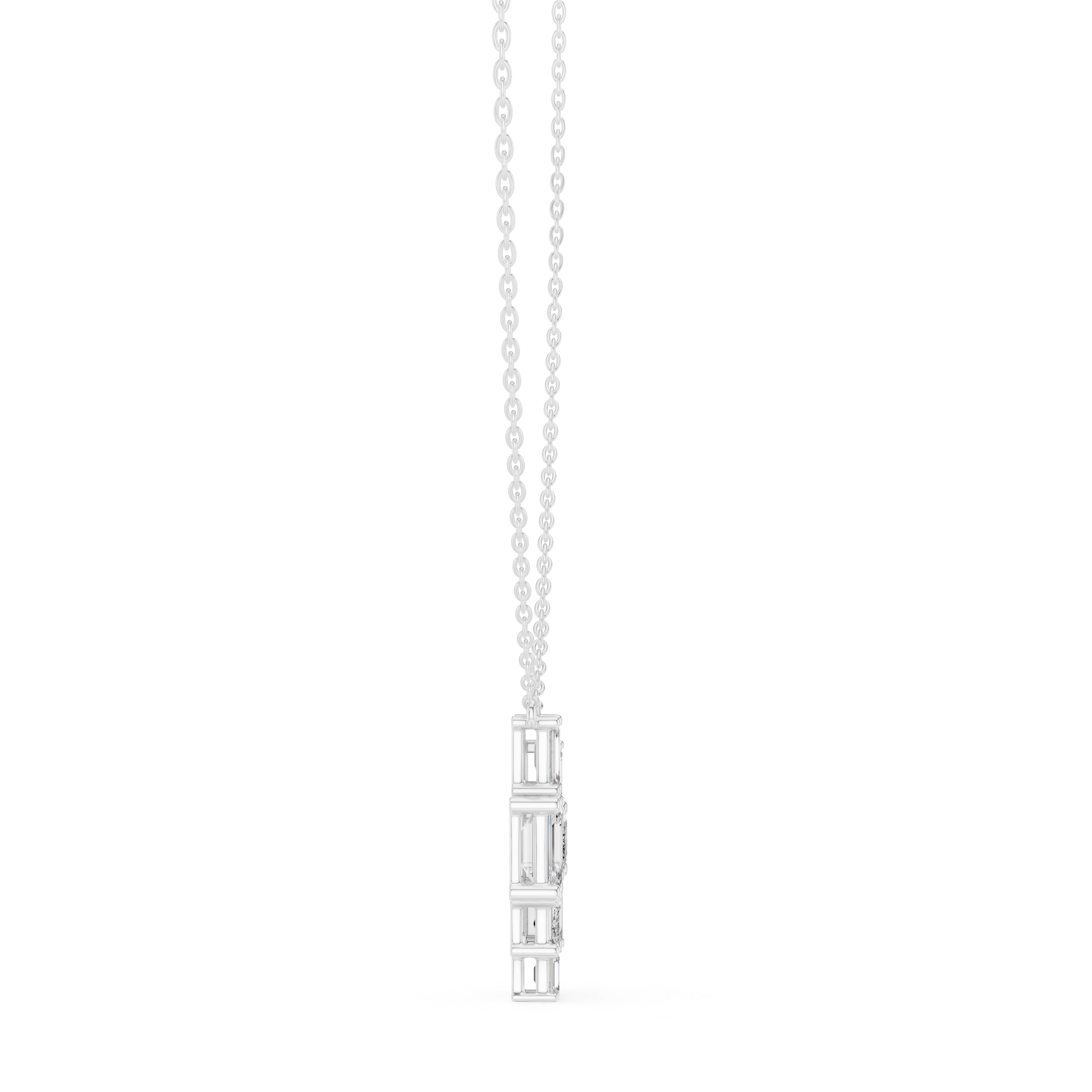 Multiple Emerald Diamond Pendant , Stylish Rose Gold Jewelry Gift for Women's