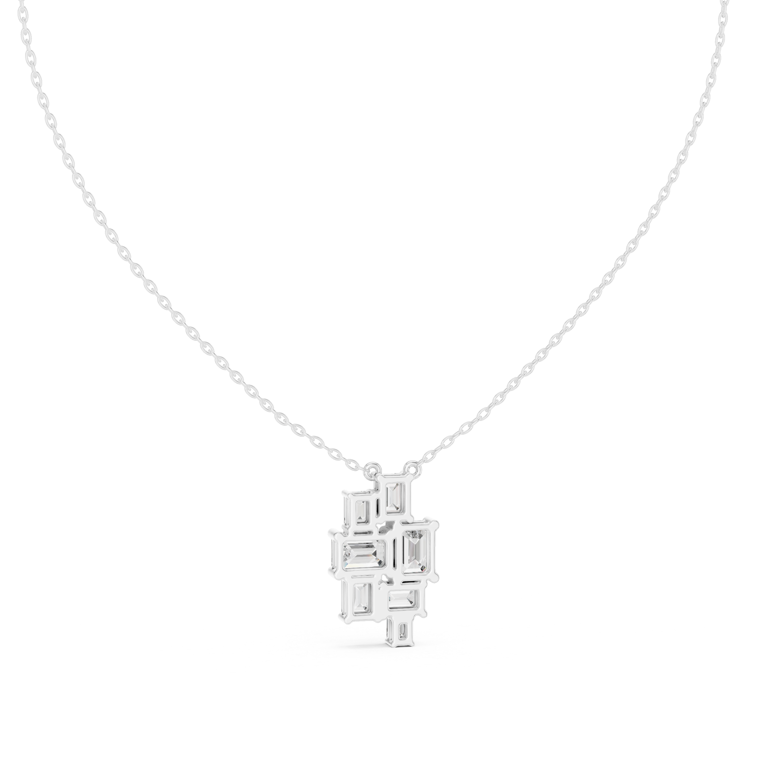 Multiple Emerald Diamond Pendant , Stylish Rose Gold Jewelry Gift for Women's