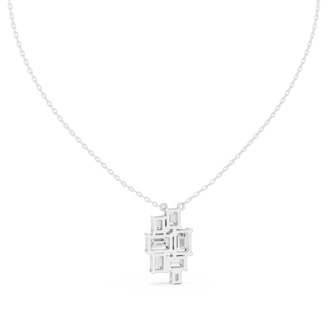 Multiple Emerald Diamond Pendant , Stylish Rose Gold Jewelry Gift for Women's
