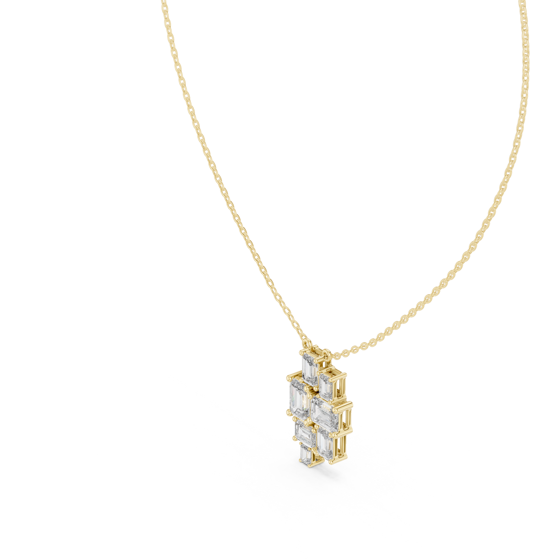 Multiple Emerald Diamond Pendant , Stylish Rose Gold Jewelry Gift for Women's