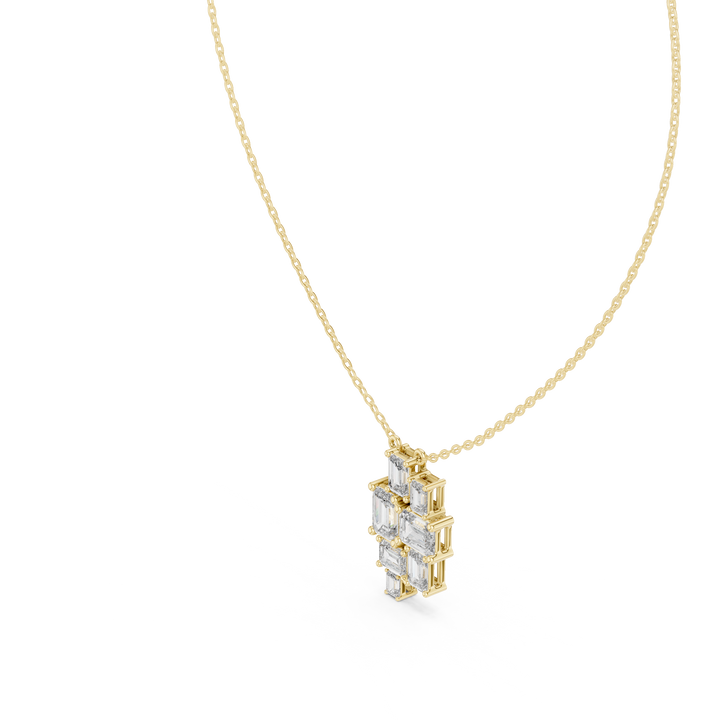 Trilogy Diamond Pendant Necklace Three Stone Minimal Jewelry For Anniversary Gift - White Lab Grown