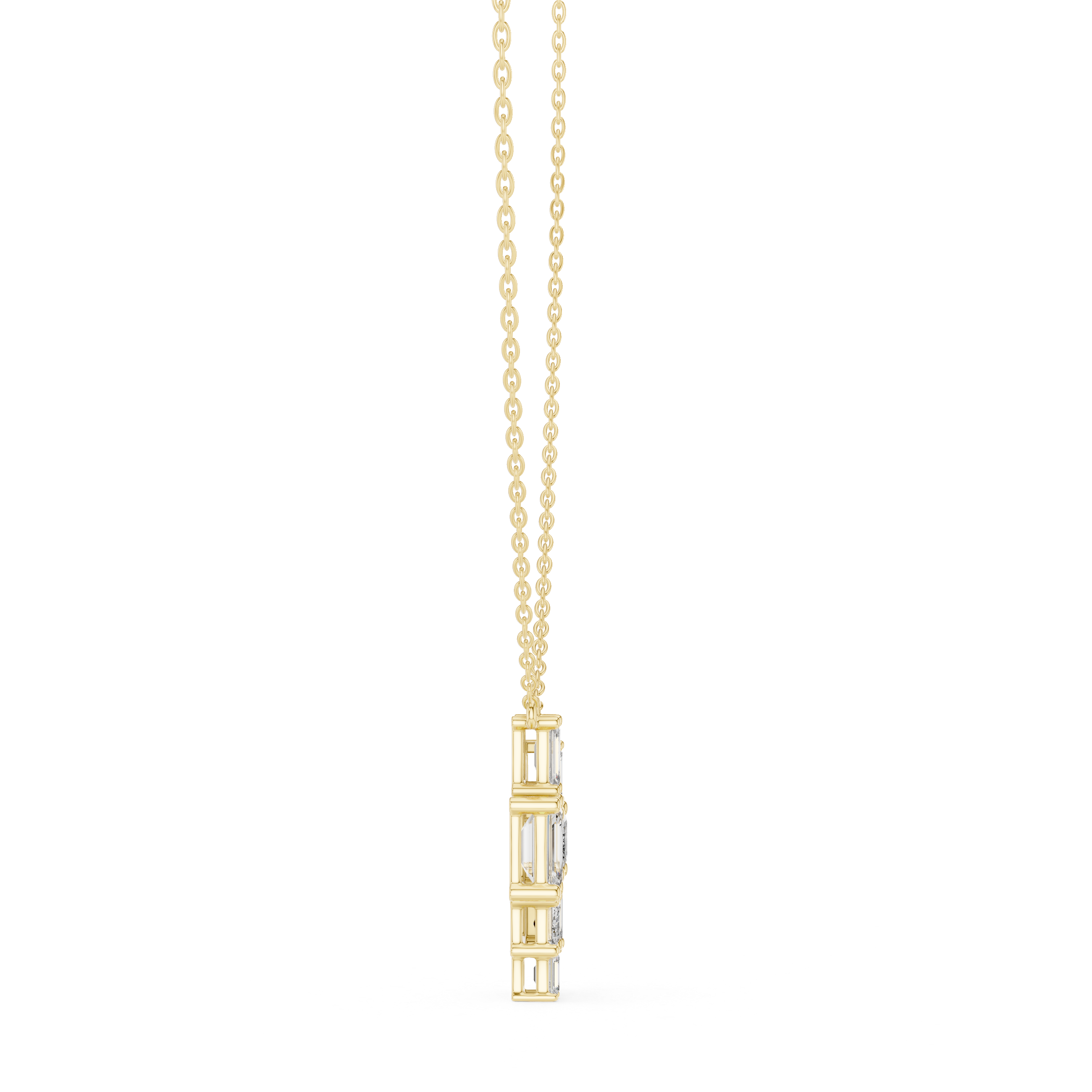 Multiple Emerald Diamond Pendant , Stylish Rose Gold Jewelry Gift for Women's