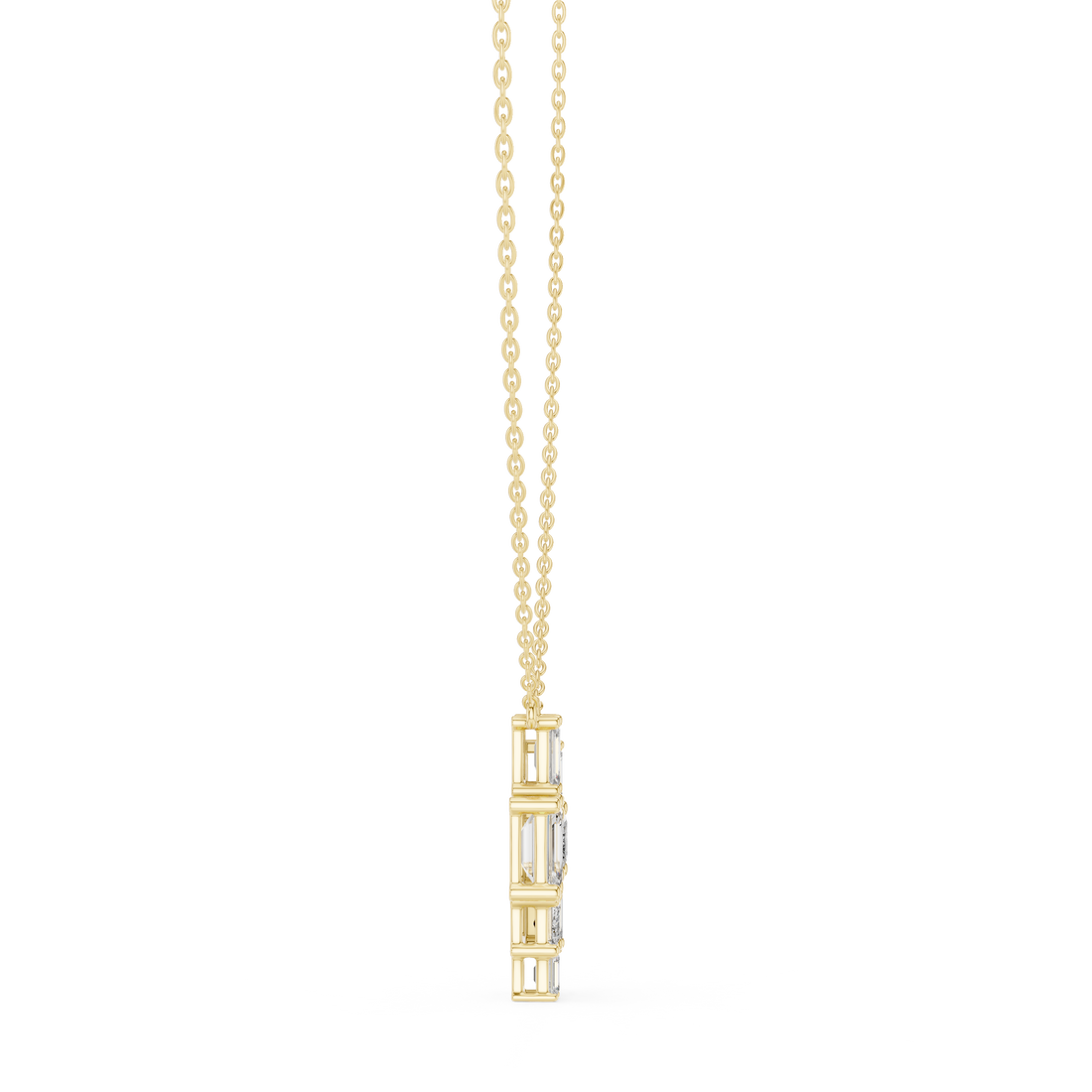 Multiple Emerald Diamond Pendant , Stylish Rose Gold Jewelry Gift for Women's
